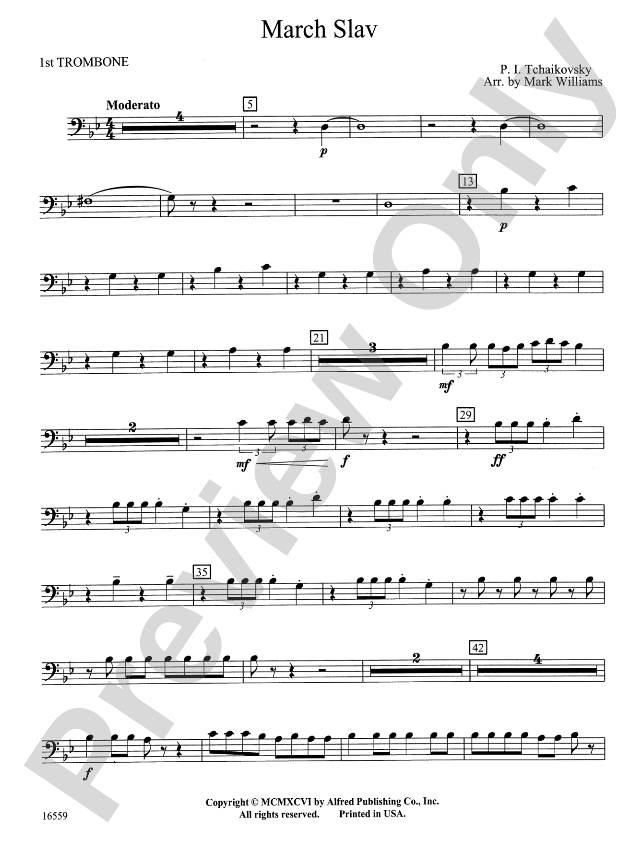 March Slav: 1st Trombone