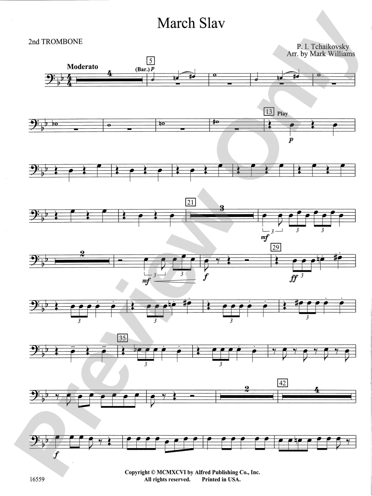 March Slav: 2nd Trombone
