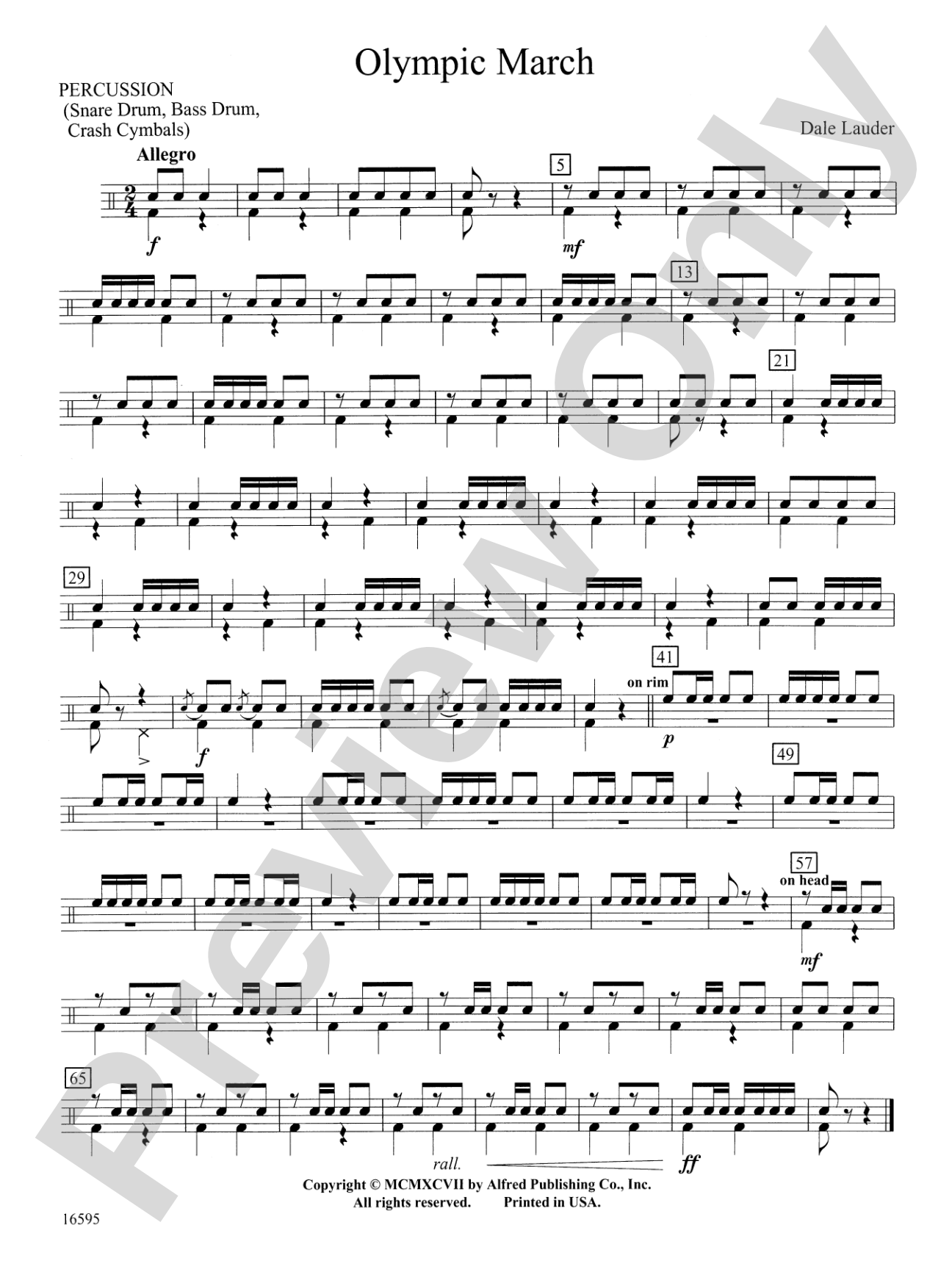 Olympic March: 1st Percussion