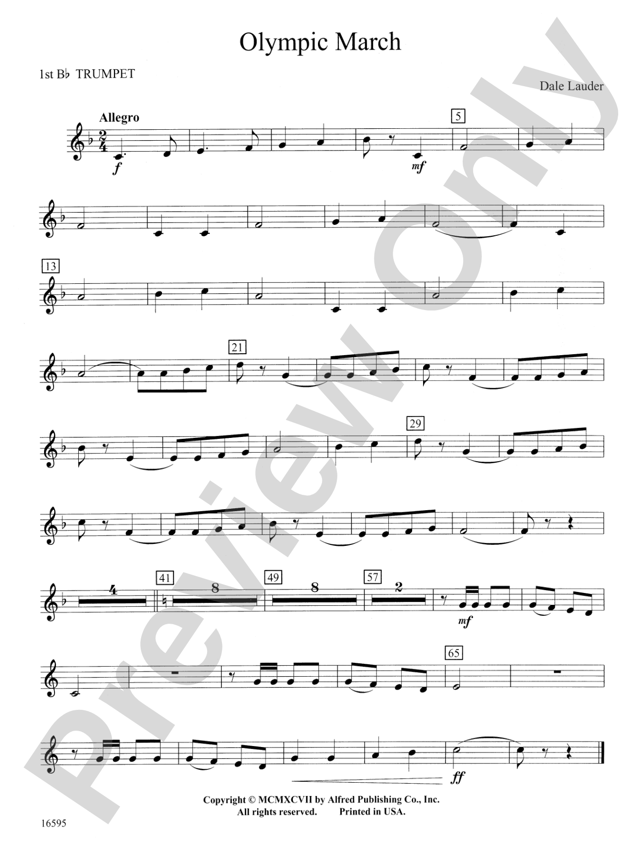 Olympic March: 1st B-flat Trumpet
