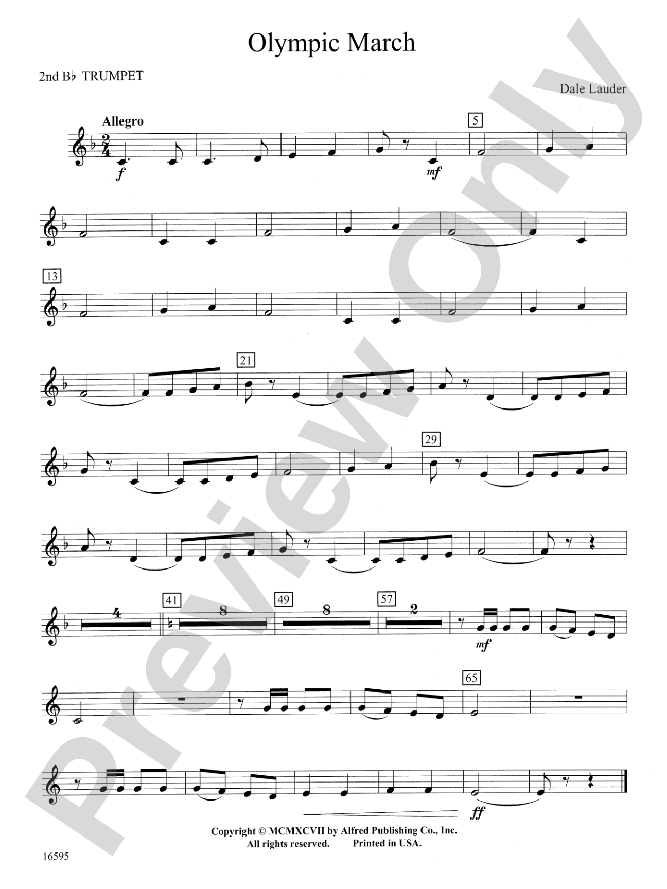 Olympic March: 2nd B-flat Trumpet