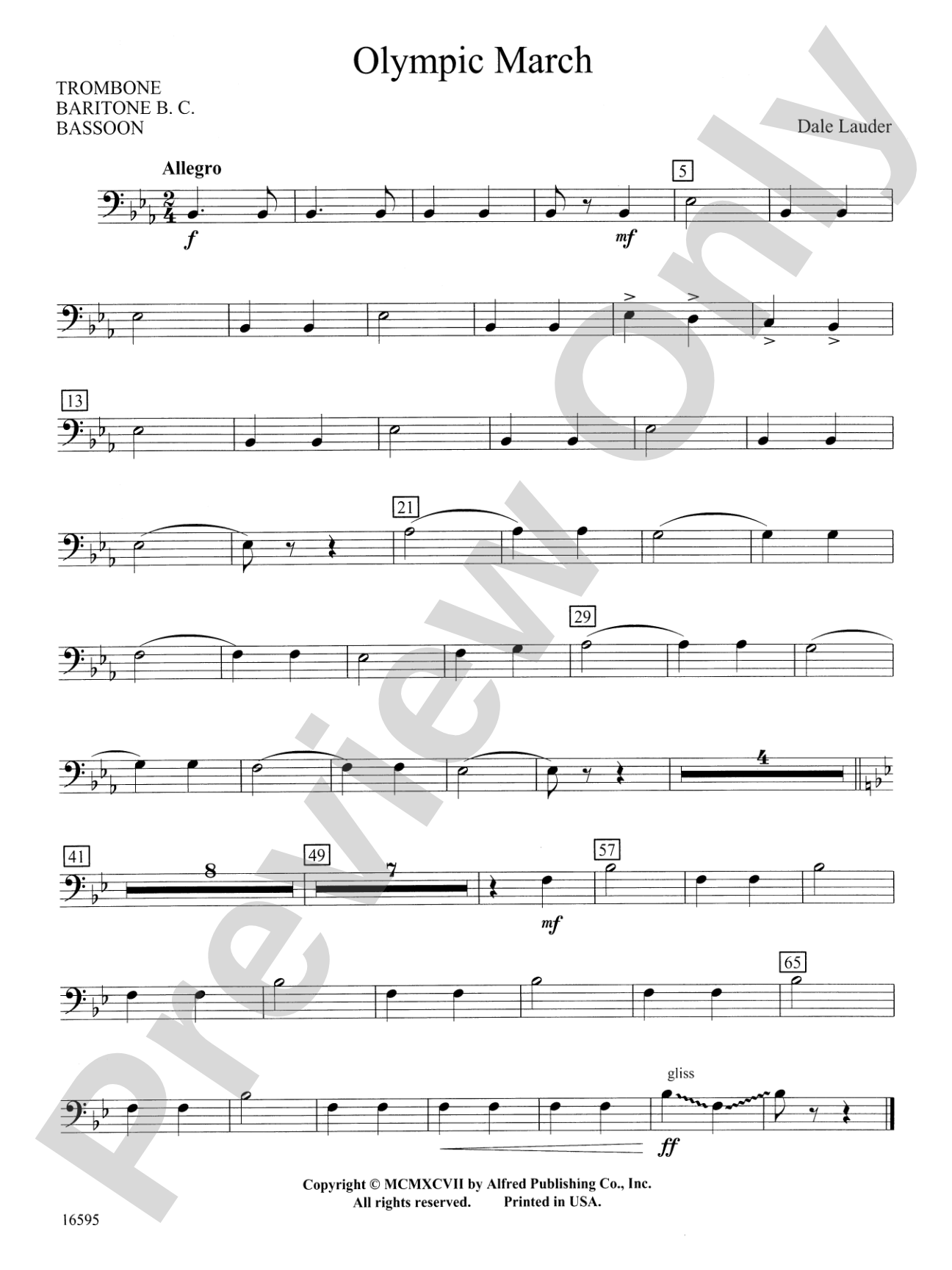 Olympic March: 1st Trombone