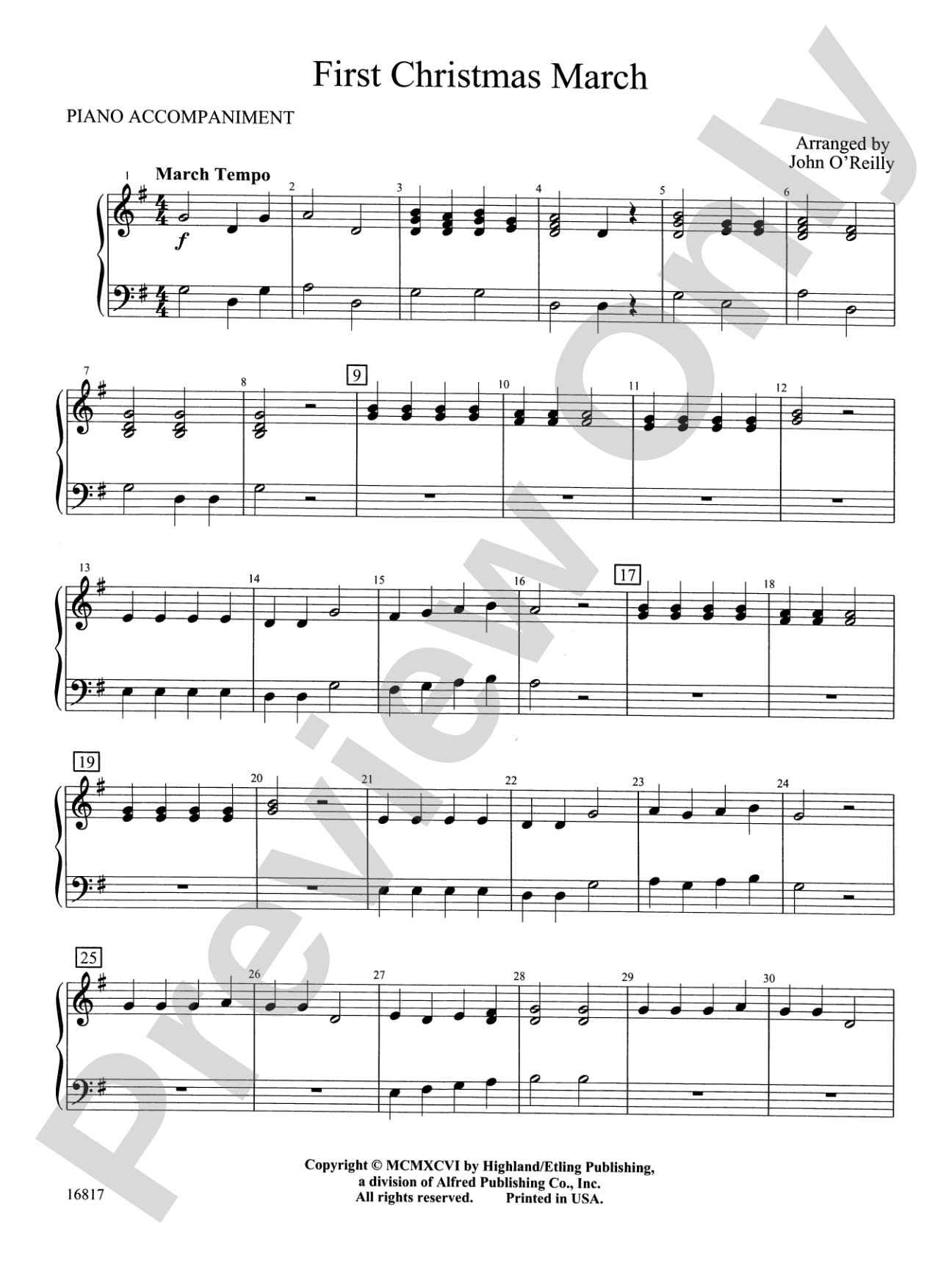 First Christmas March: Piano Accompaniment