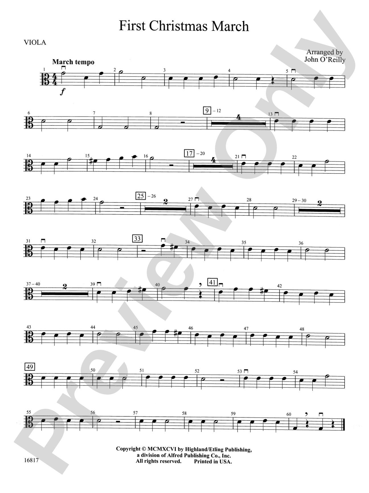 First Christmas March: Viola