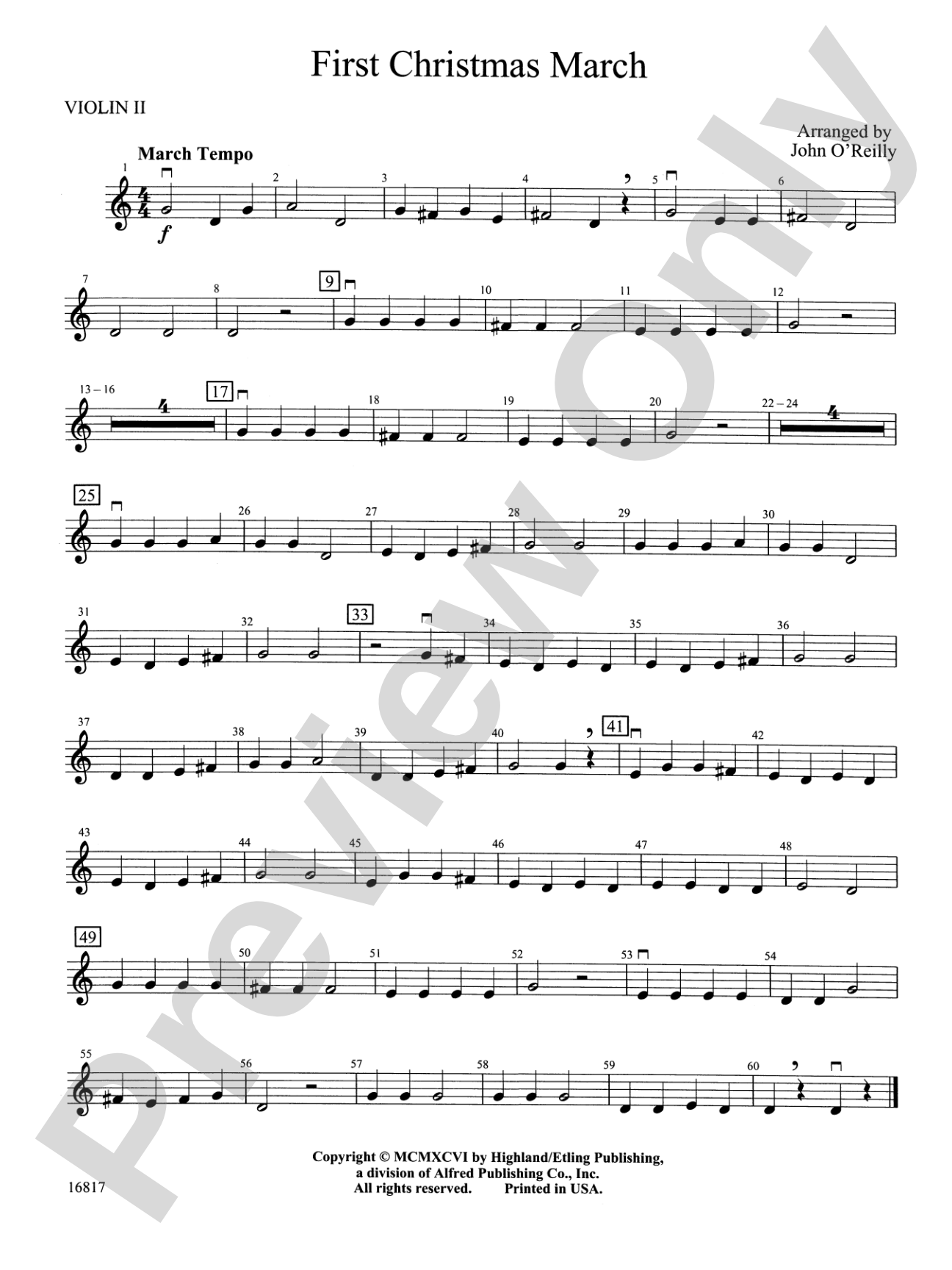 First Christmas March: 2nd Violin