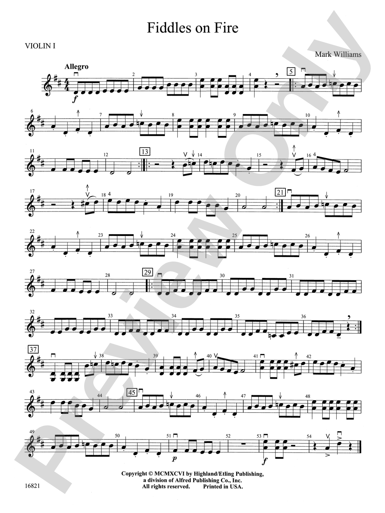 Fiddles on Fire: 1st Violin