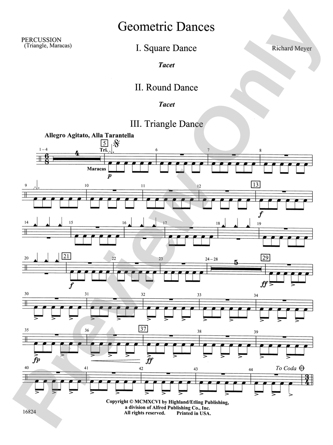Geometric Dances: 1st Percussion