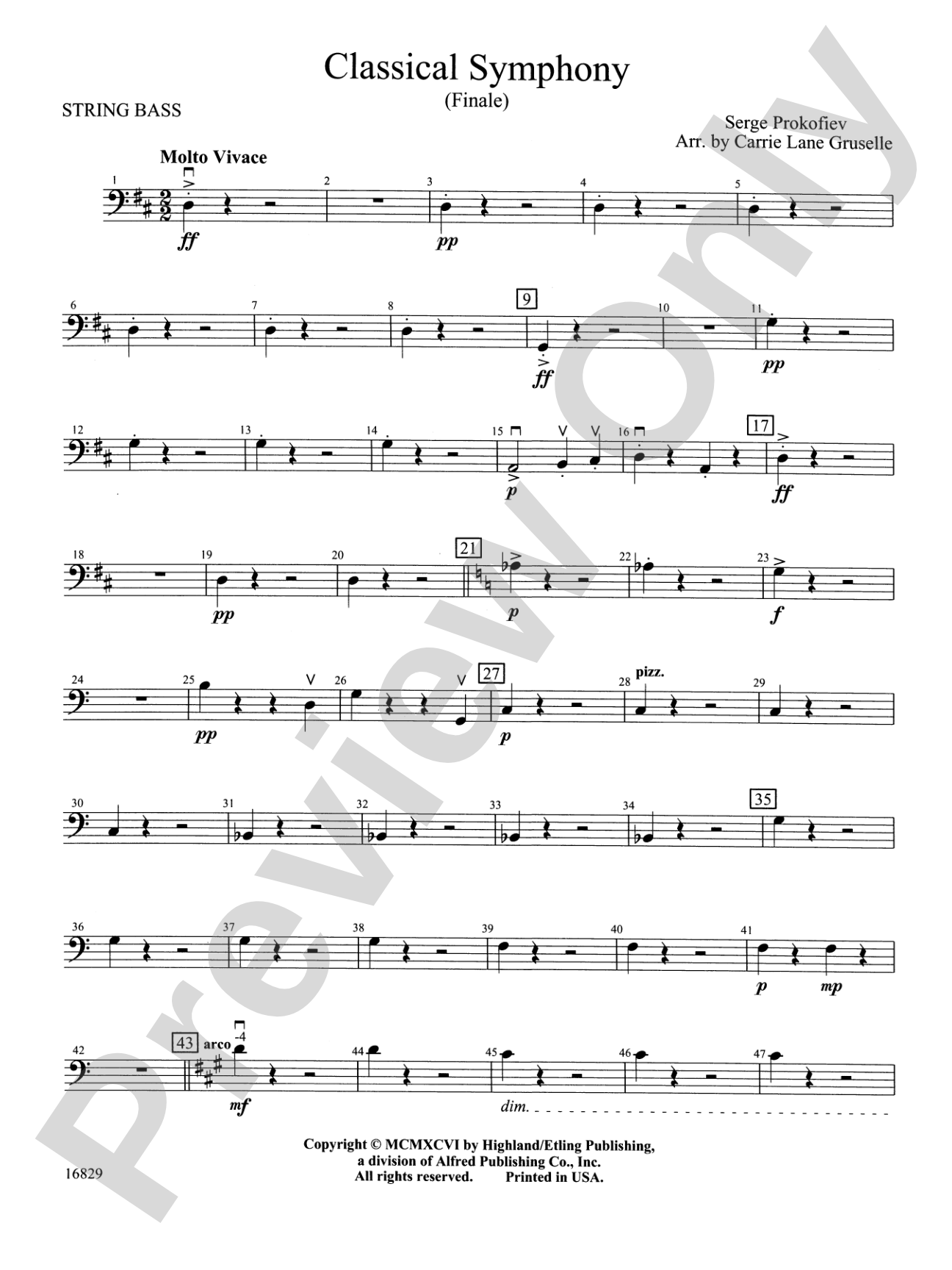 Classical Symphony: String Bass