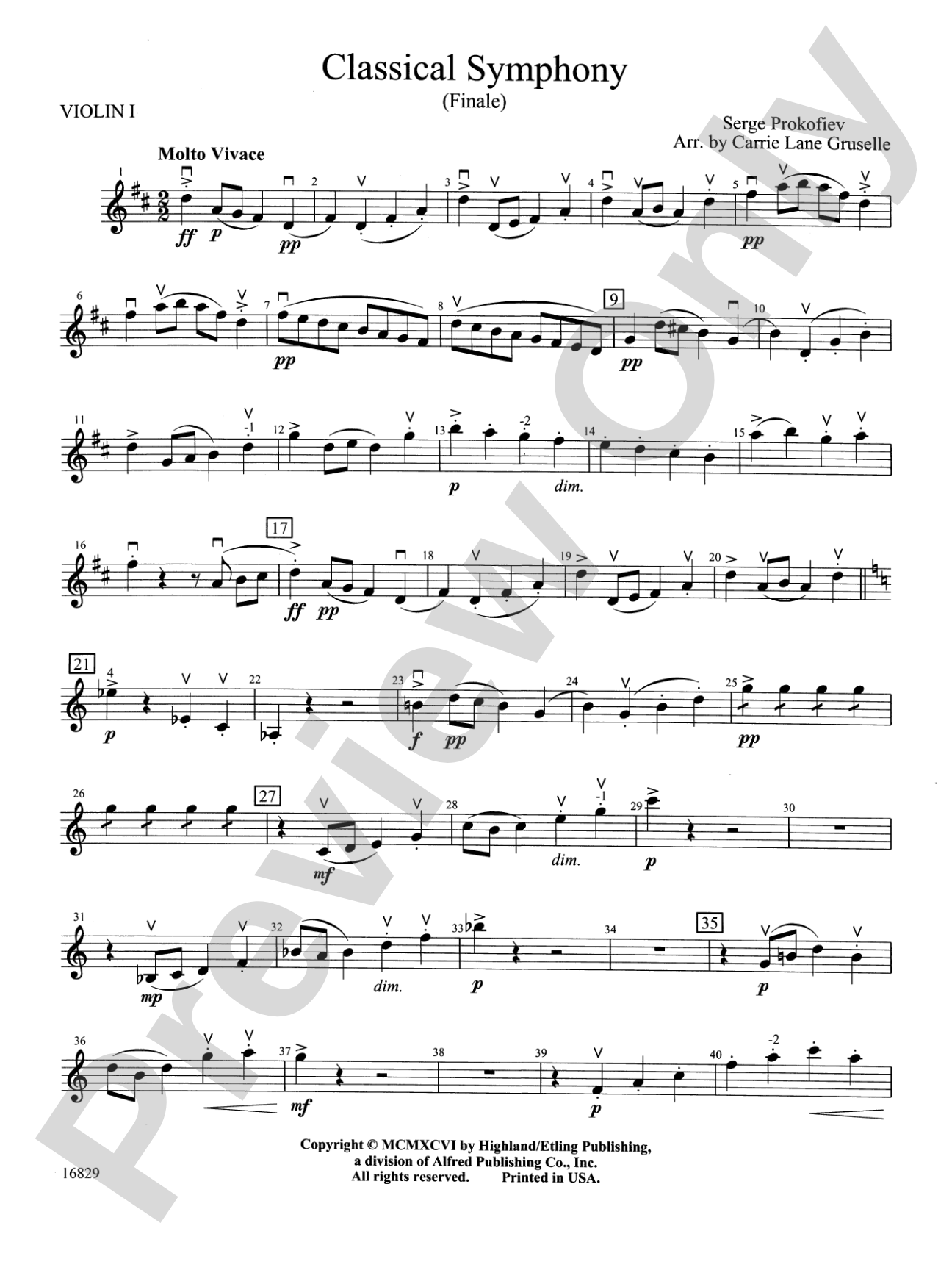 Classical Symphony: 1st Violin