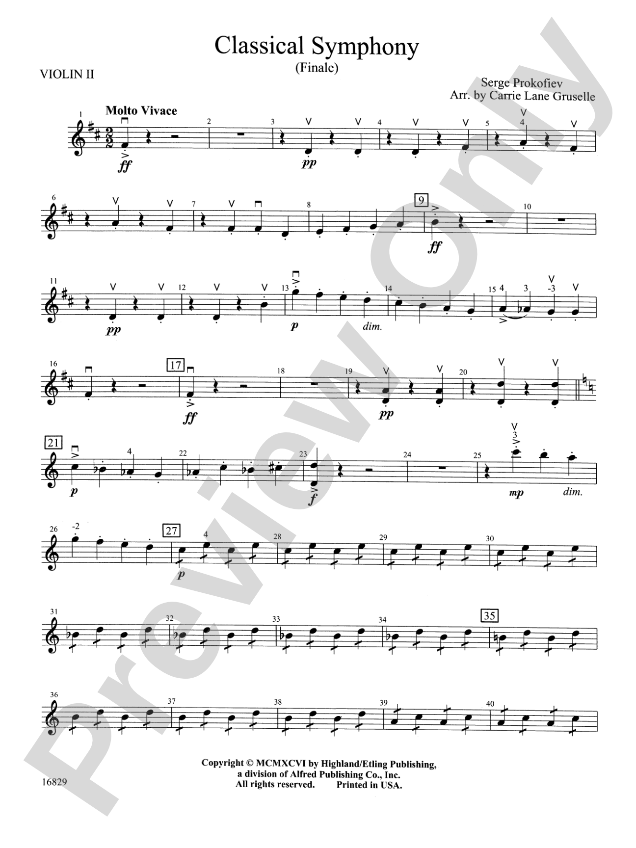 Classical Symphony: 2nd Violin