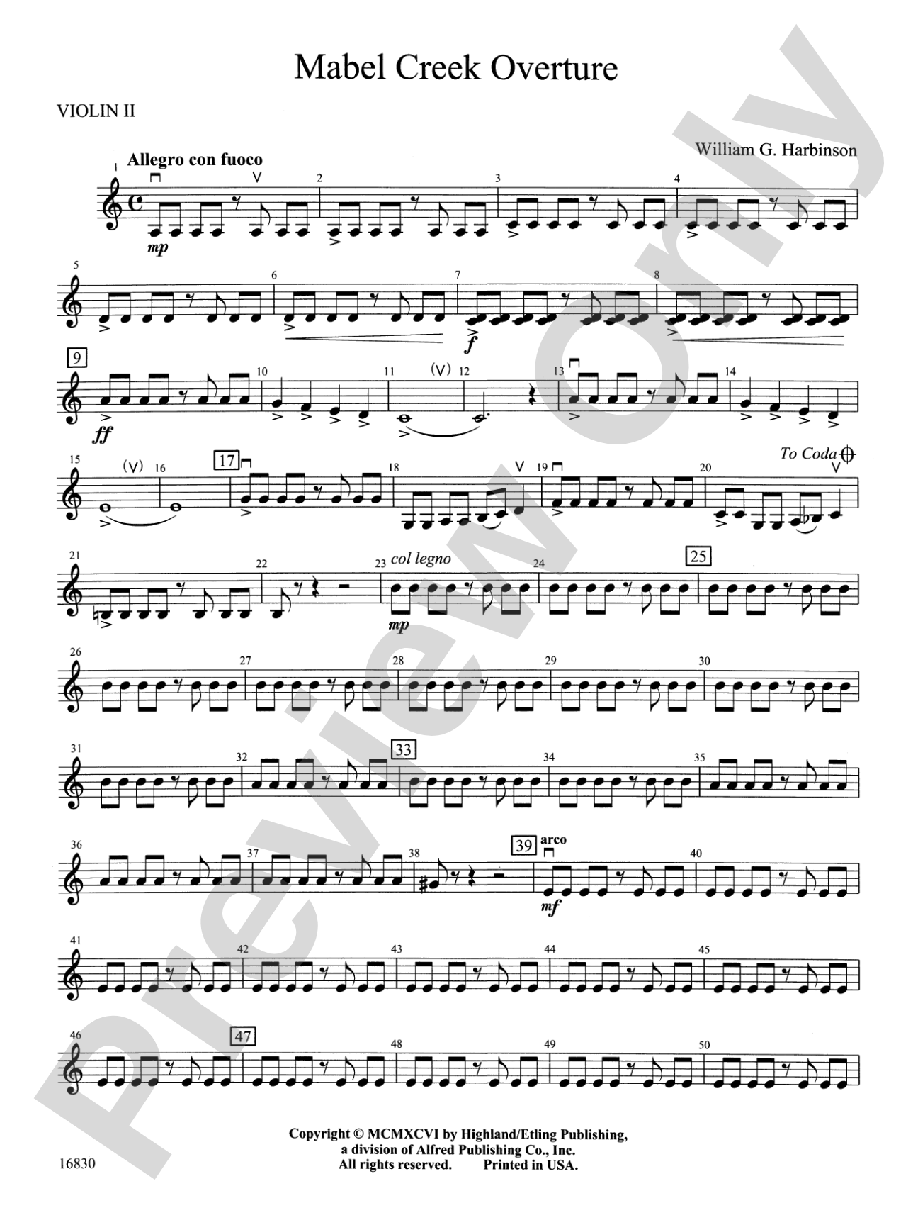 Mabel Creek Overture: 2nd Violin