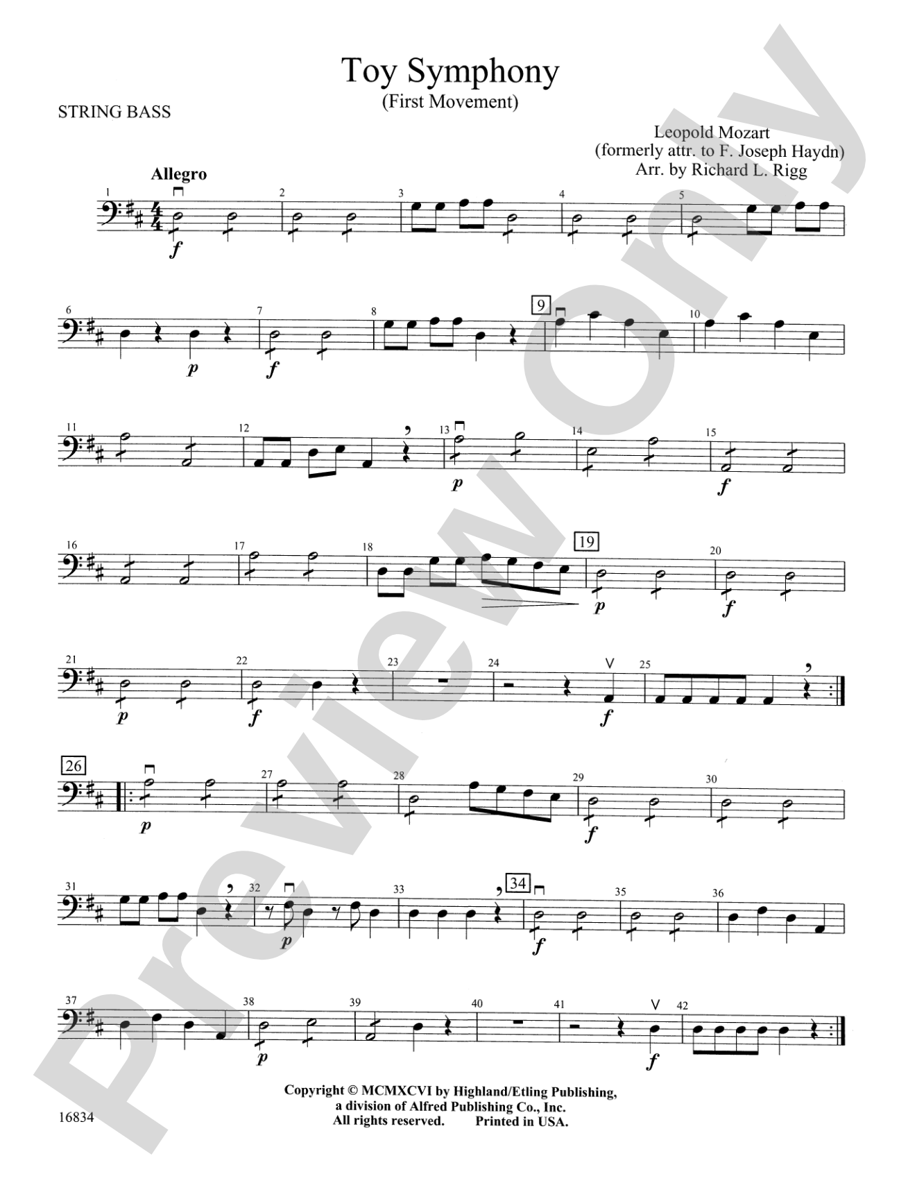 Toy Symphony, 1st Movement: String Bass