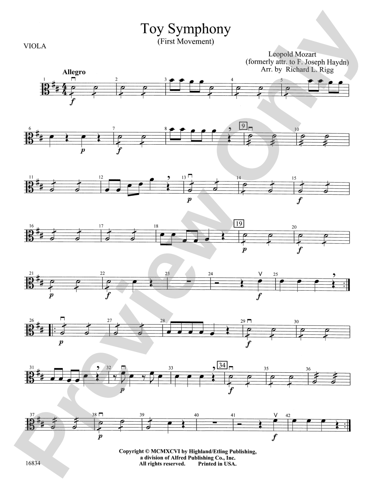 Toy Symphony, 1st Movement: Viola