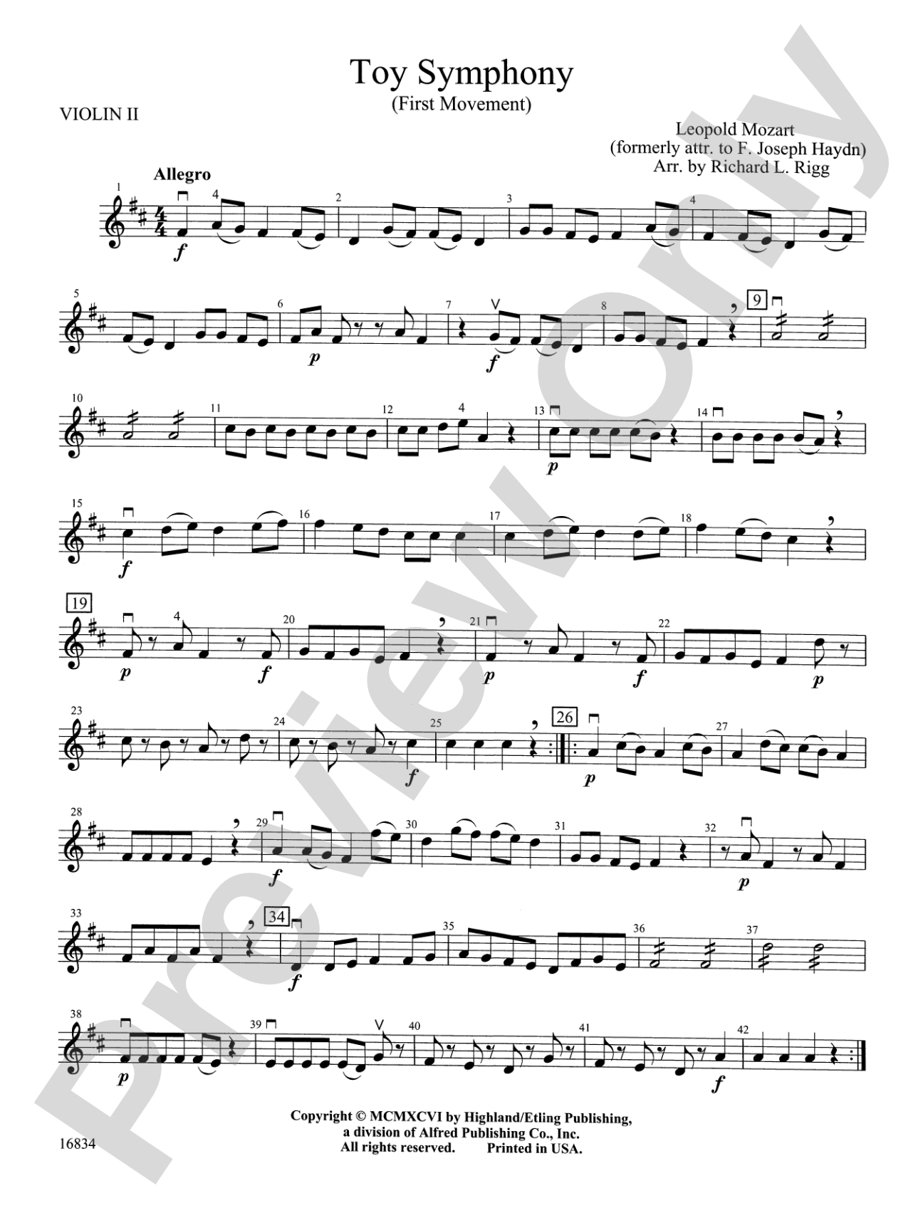 Toy Symphony, 1st Movement: 2nd Violin
