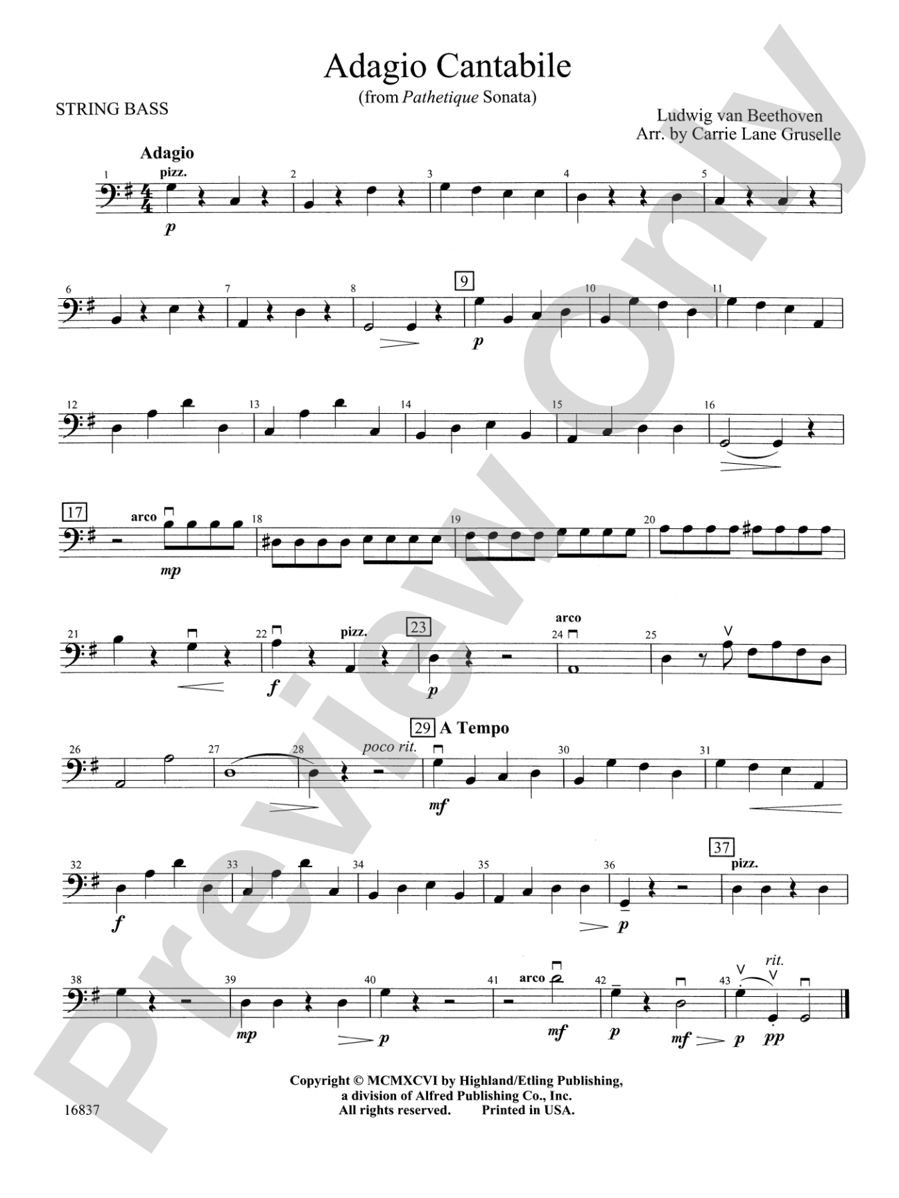 Adagio Cantabile: String Bass