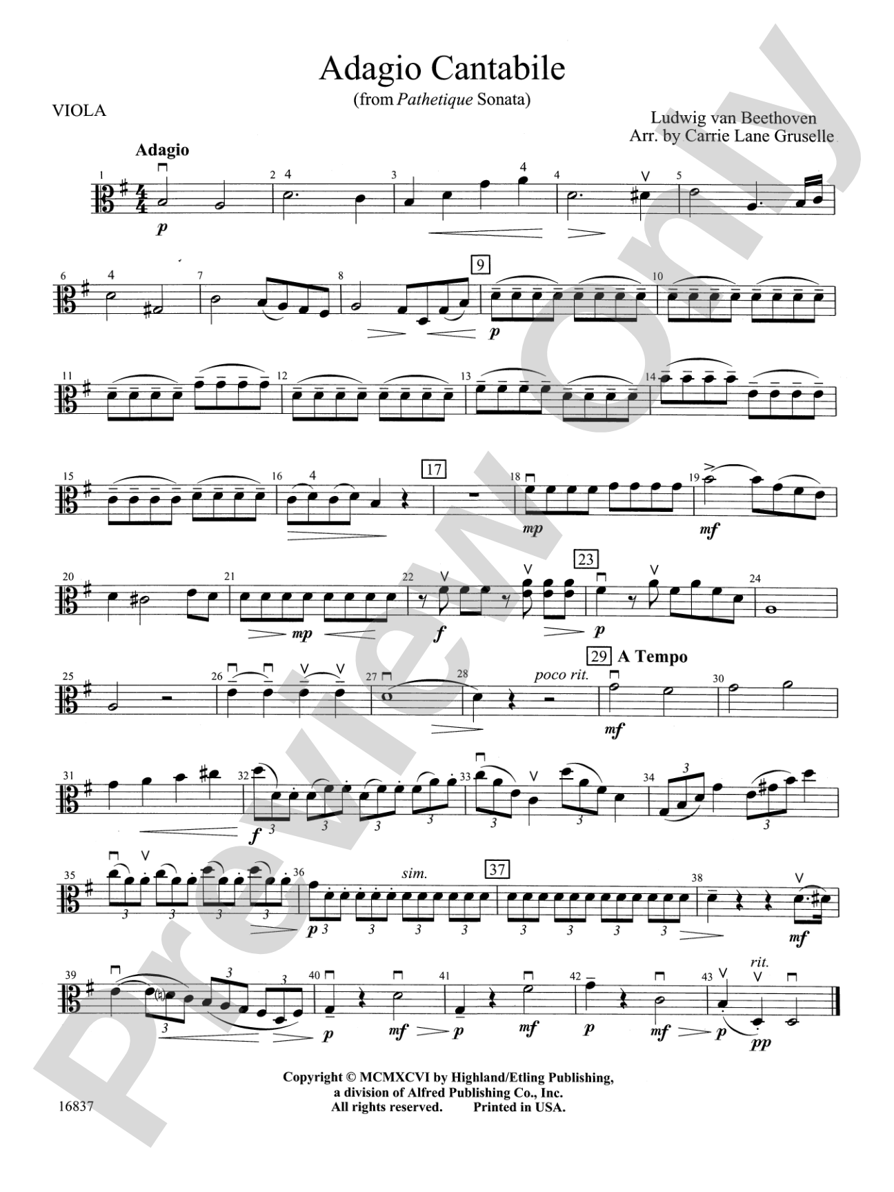 Adagio Cantabile: Viola