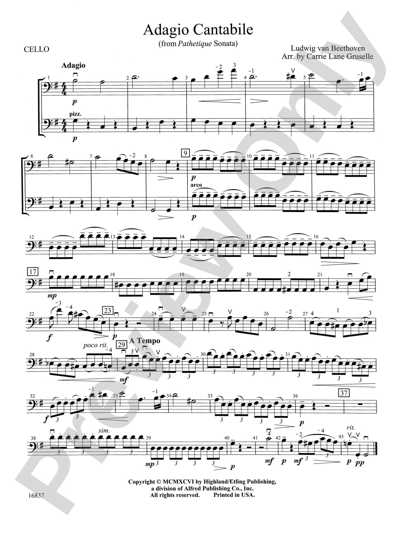 Adagio Cantabile: Cello