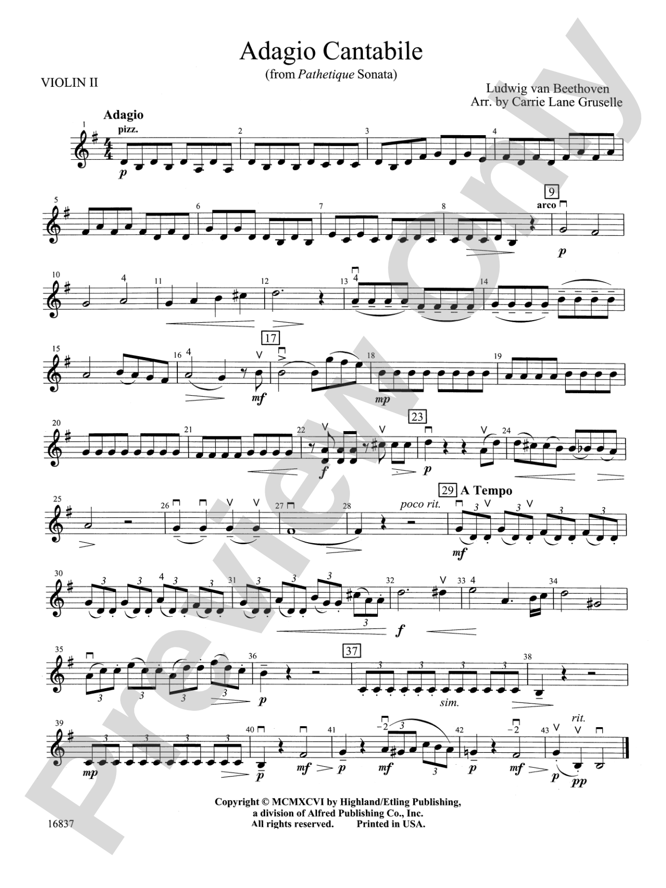 Adagio Cantabile: 2nd Violin