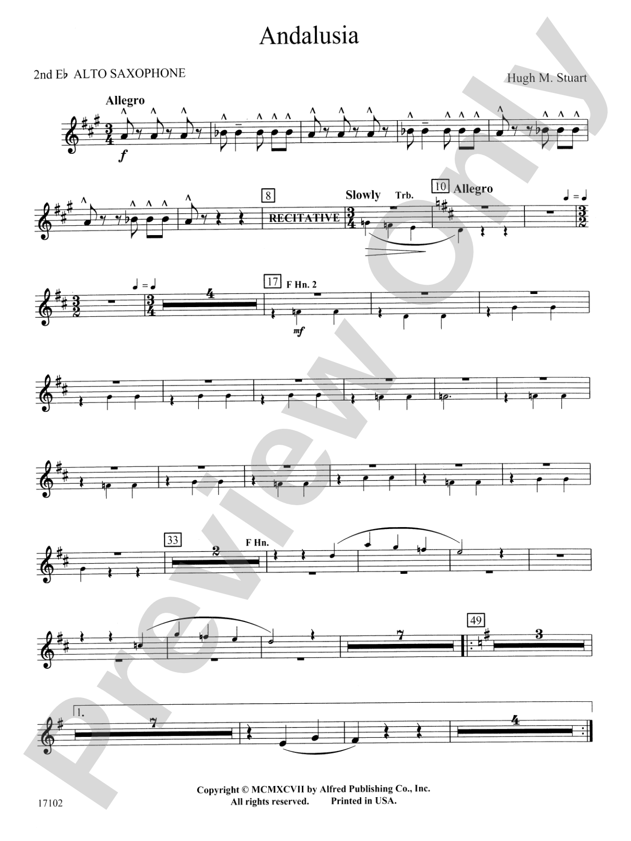 Andalusia: 2nd E-flat Alto Saxophone