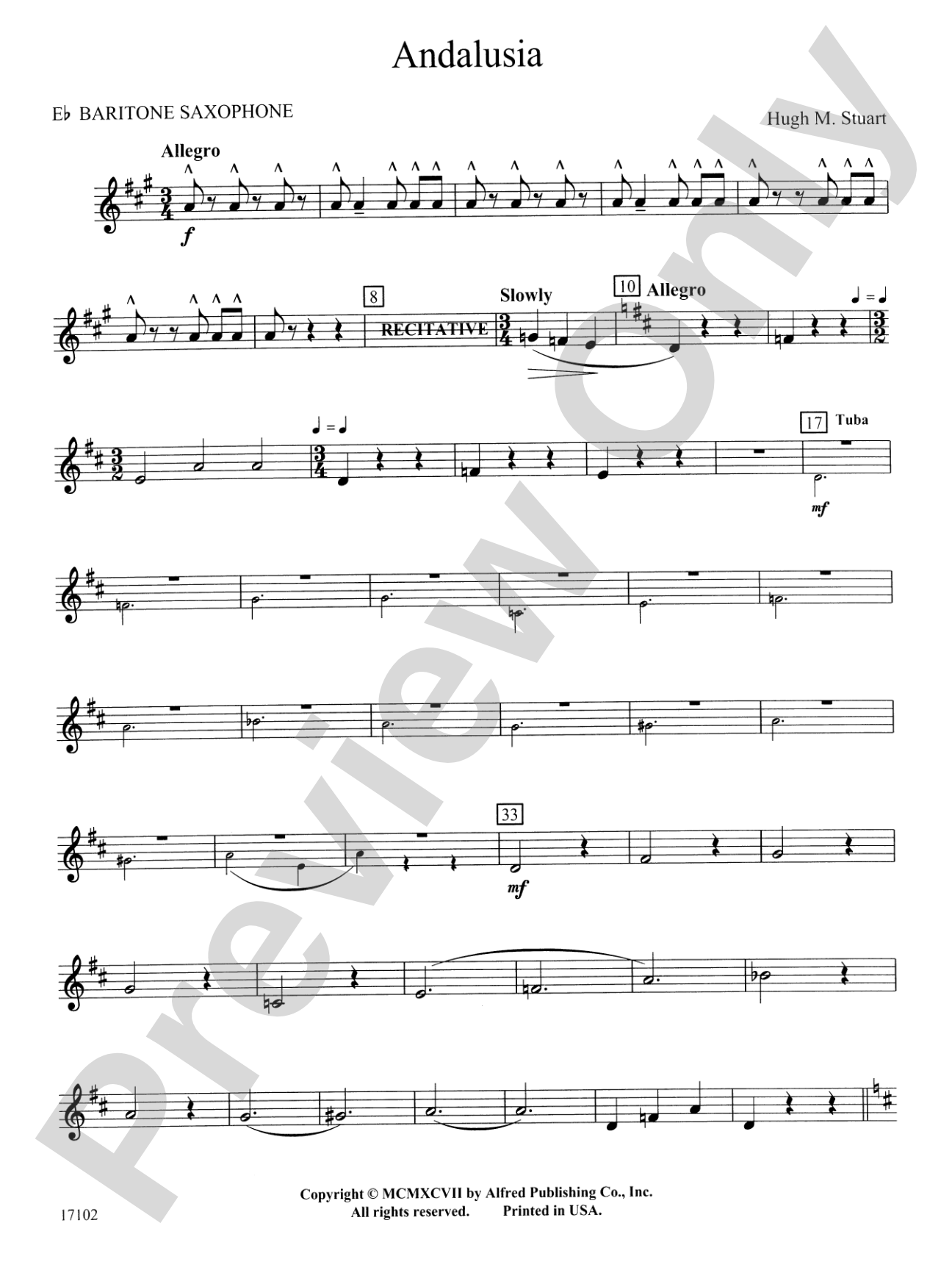 Andalusia: E-flat Baritone Saxophone
