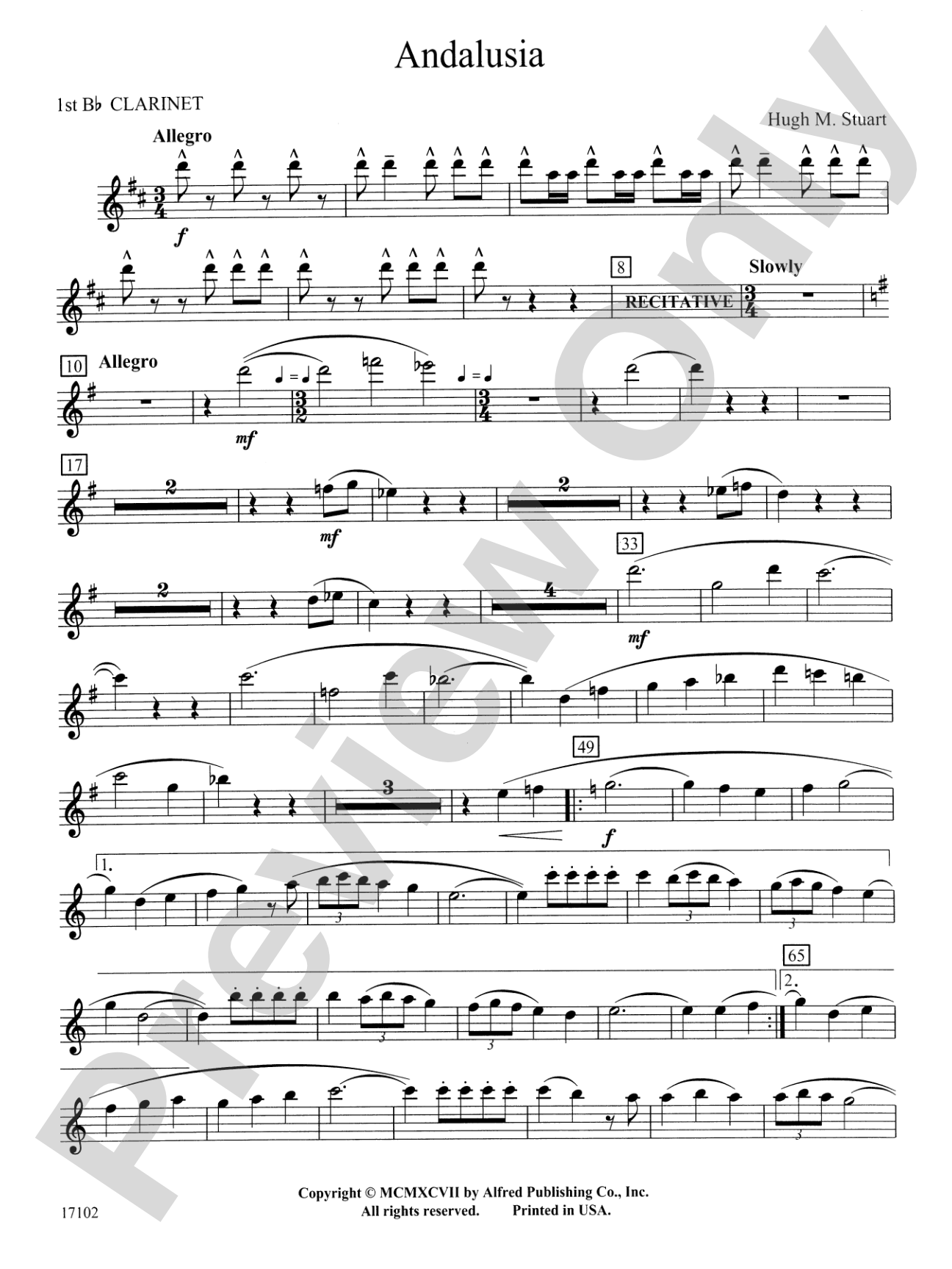 Andalusia: 1st B-flat Clarinet