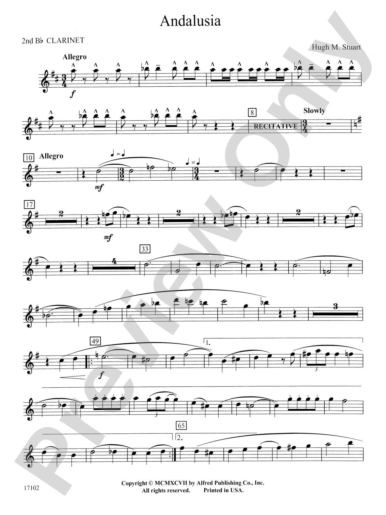 Andalusia: 2nd B-flat Clarinet