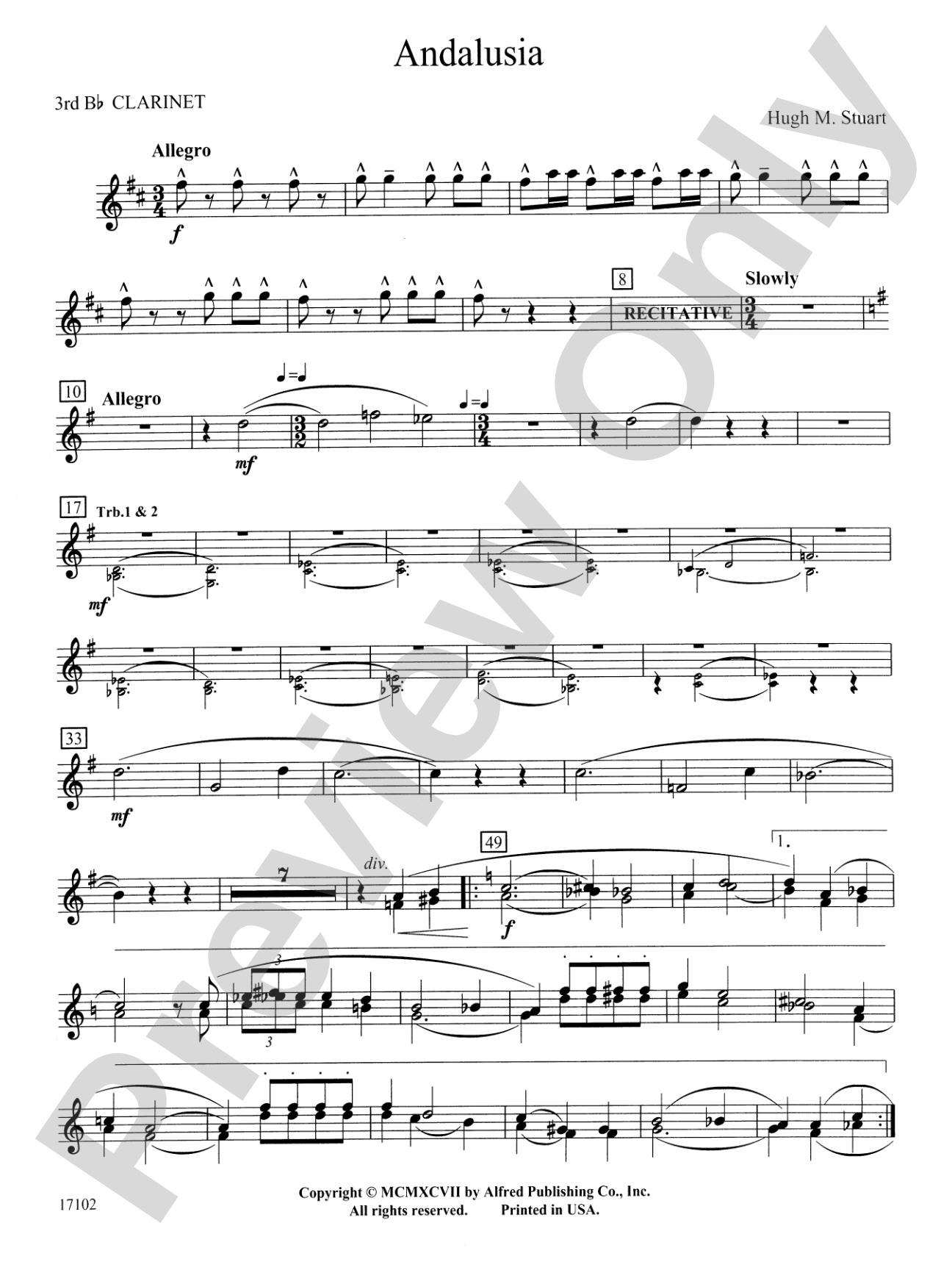 Andalusia: 3rd B-flat Clarinet