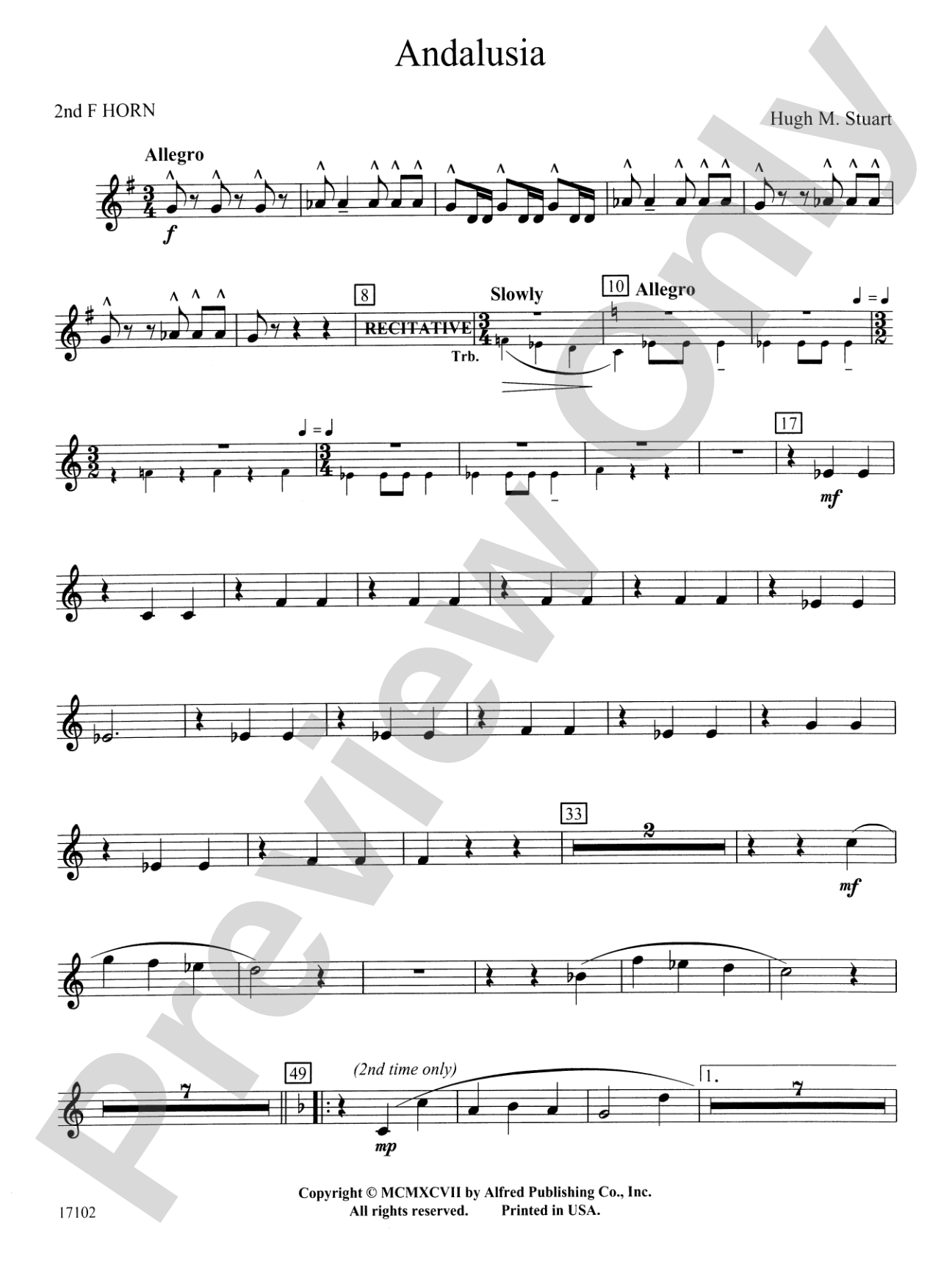 Andalusia: 2nd F Horn