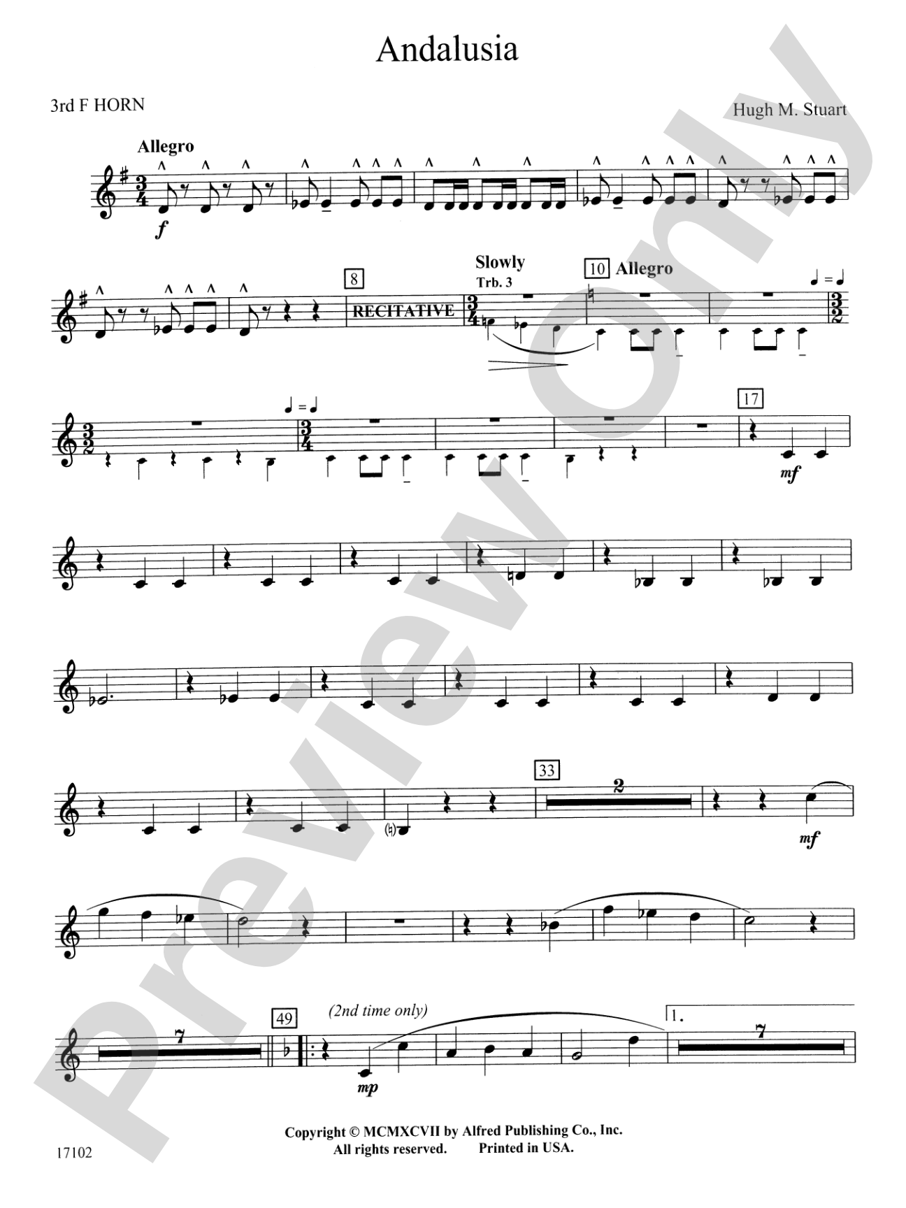 Andalusia: 3rd F Horn