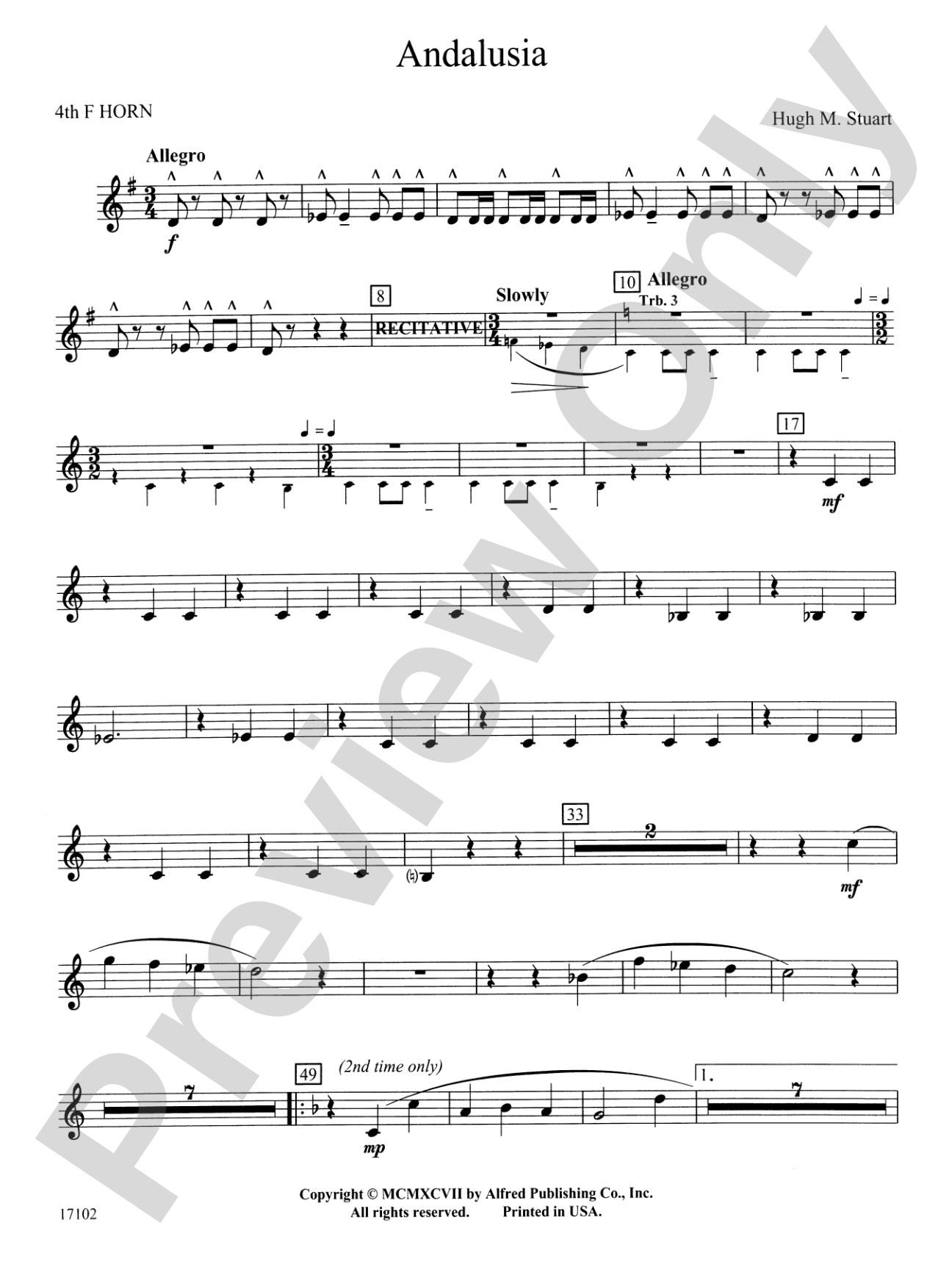 Andalusia: 4th F Horn
