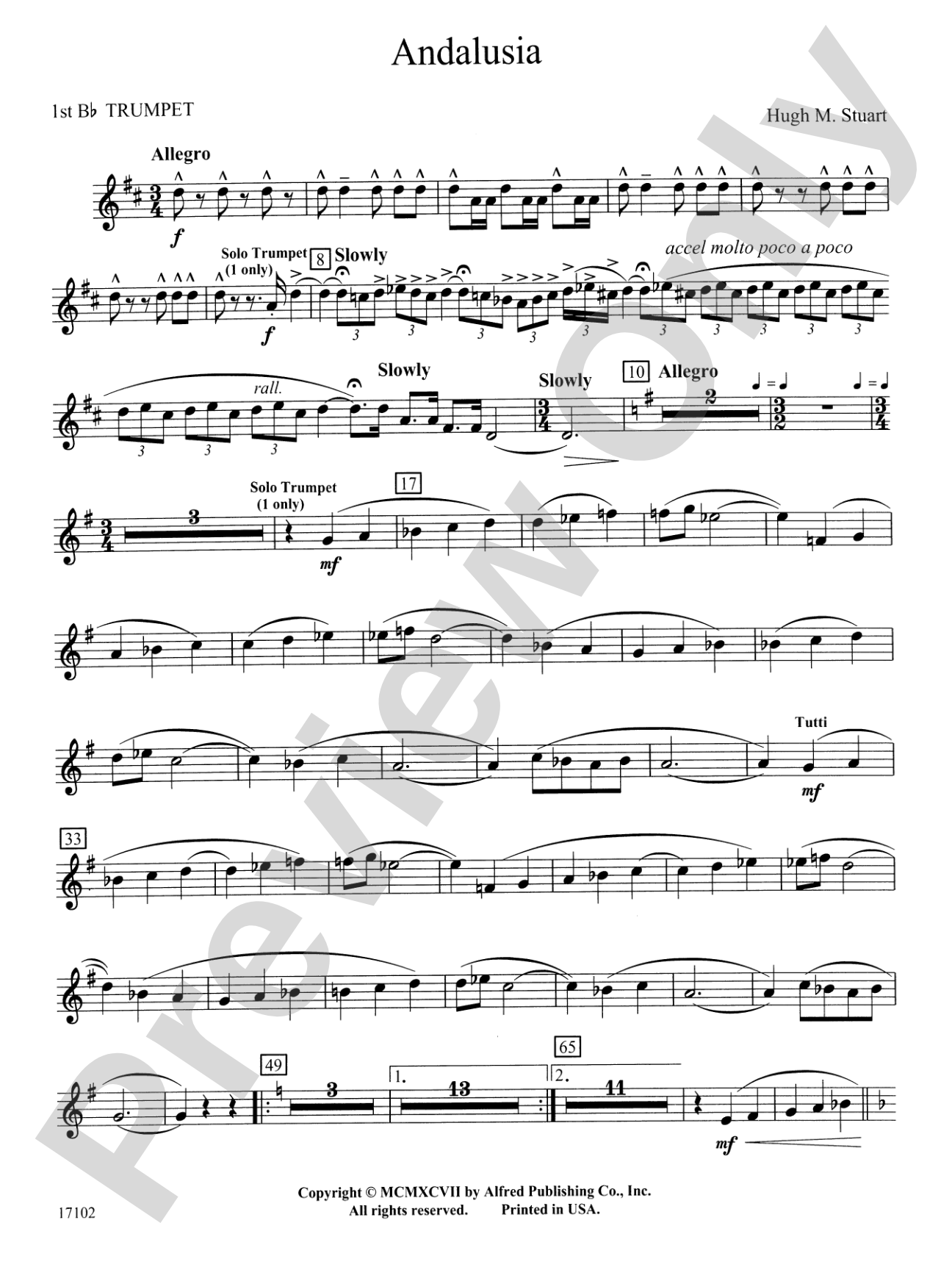 Andalusia: 1st B-flat Trumpet