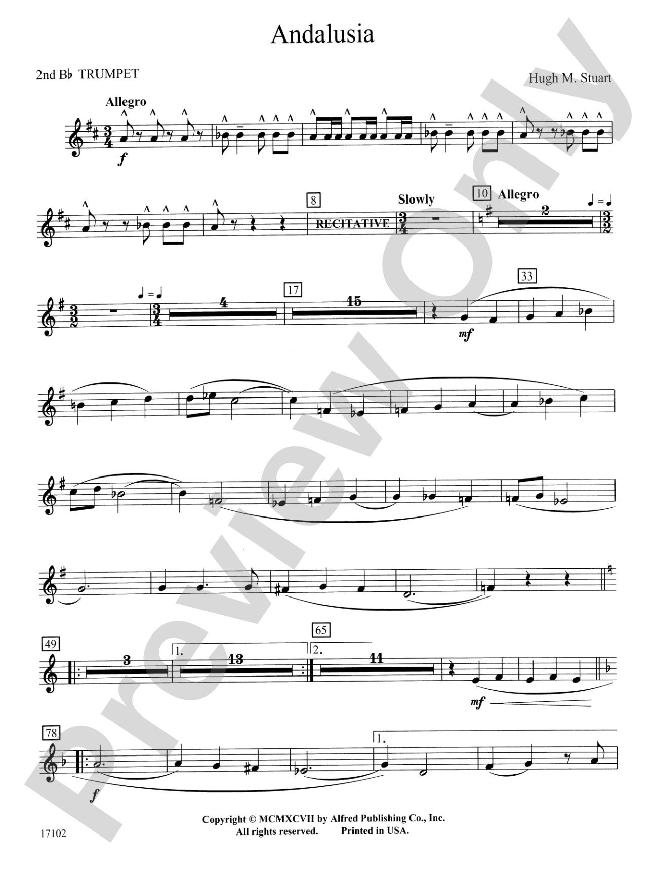 Andalusia: 2nd B-flat Trumpet
