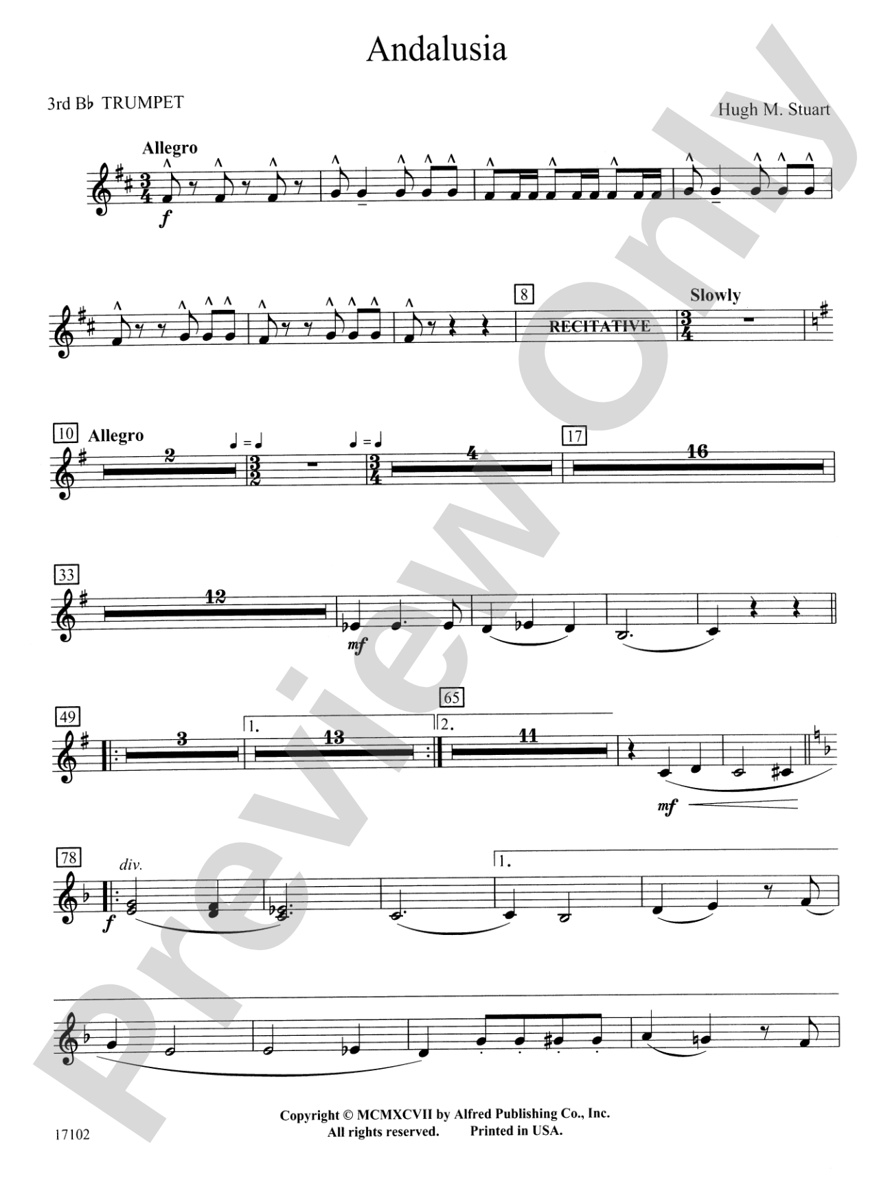 Andalusia: 3rd B-flat Trumpet