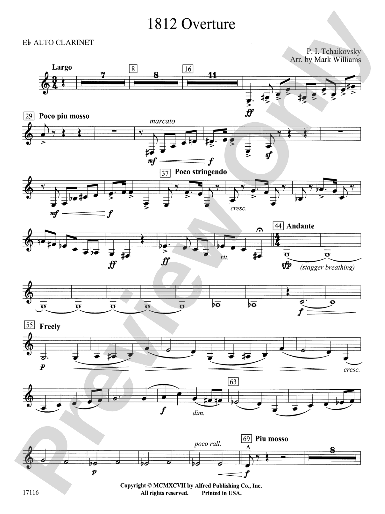 1812 Overture: E-flat Alto Clarinet