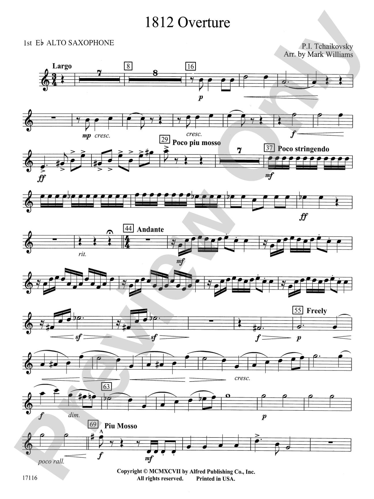 1812 Overture: E-flat Alto Saxophone