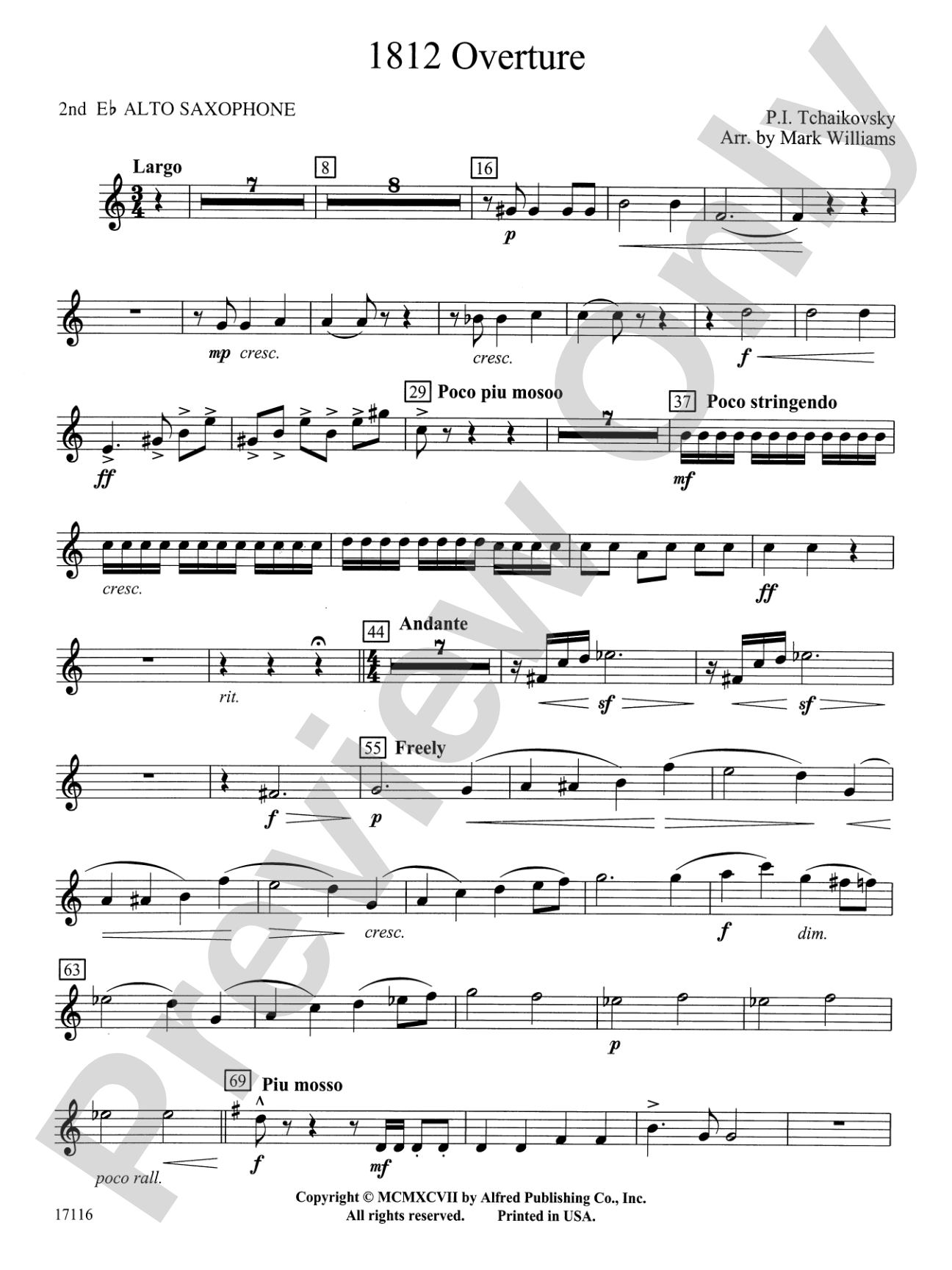 1812 Overture: 2nd E-flat Alto Saxophone