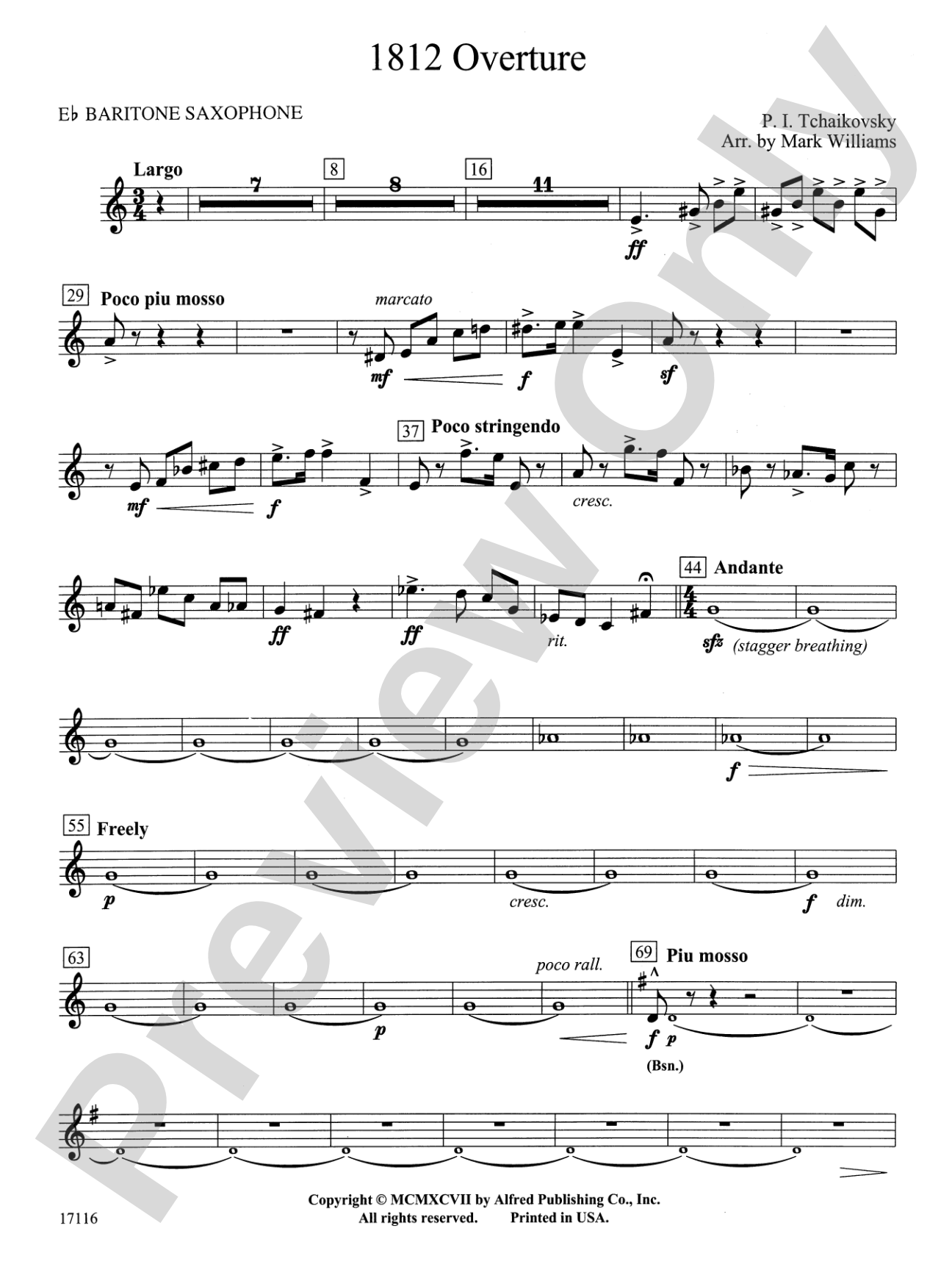 1812 Overture: E-flat Baritone Saxophone