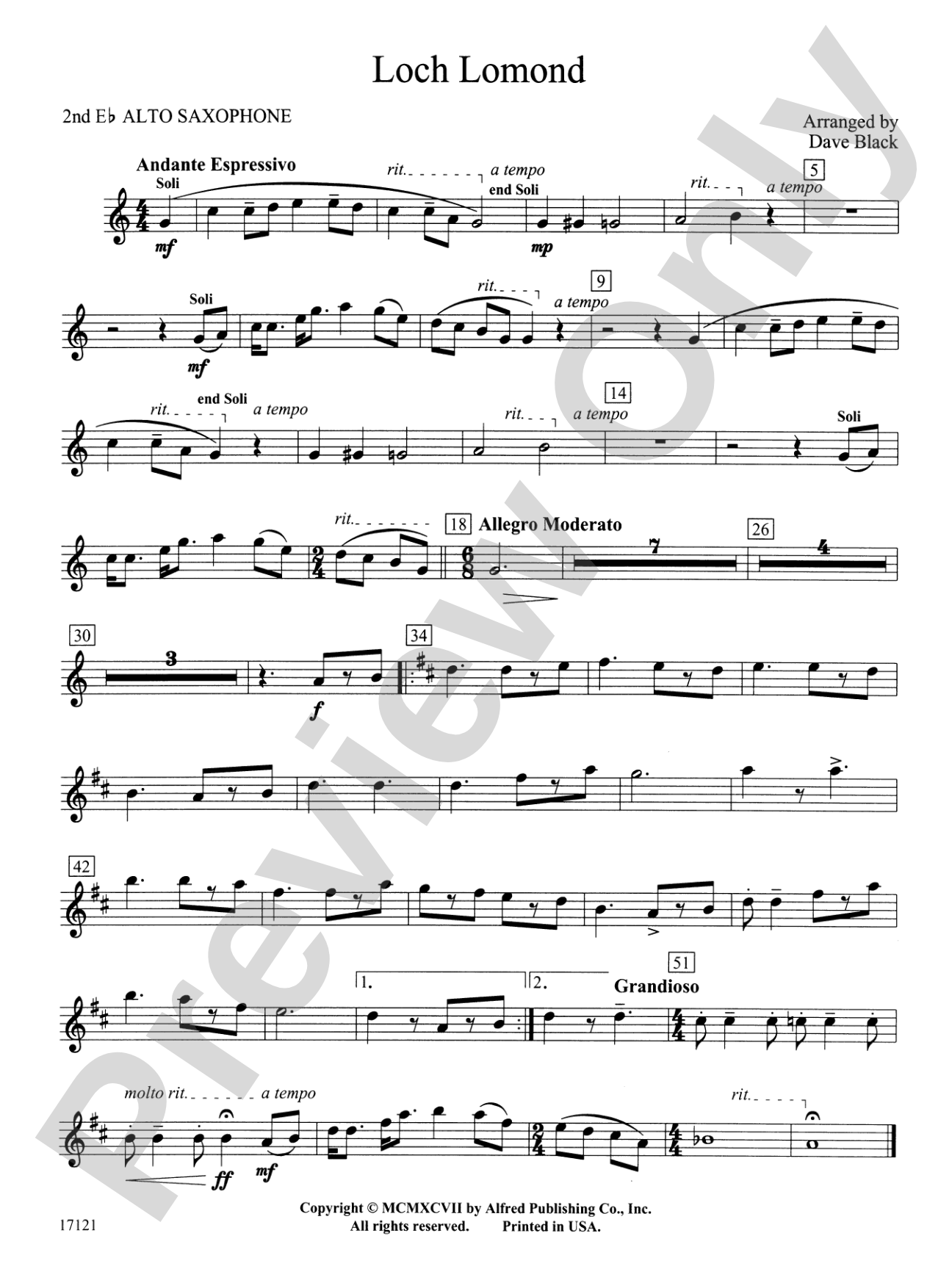 Loch Lomond: 2nd E-flat Alto Saxophone