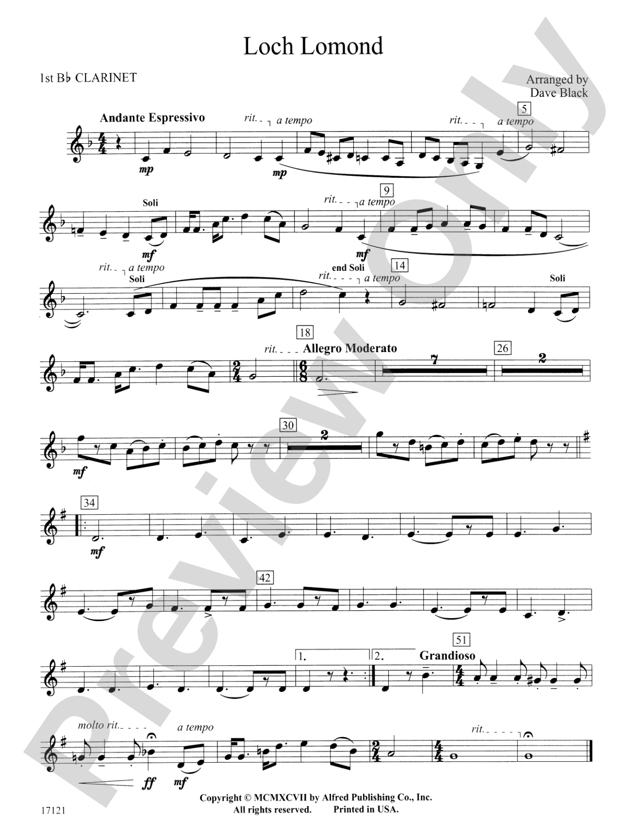 Loch Lomond: 1st B-flat Clarinet