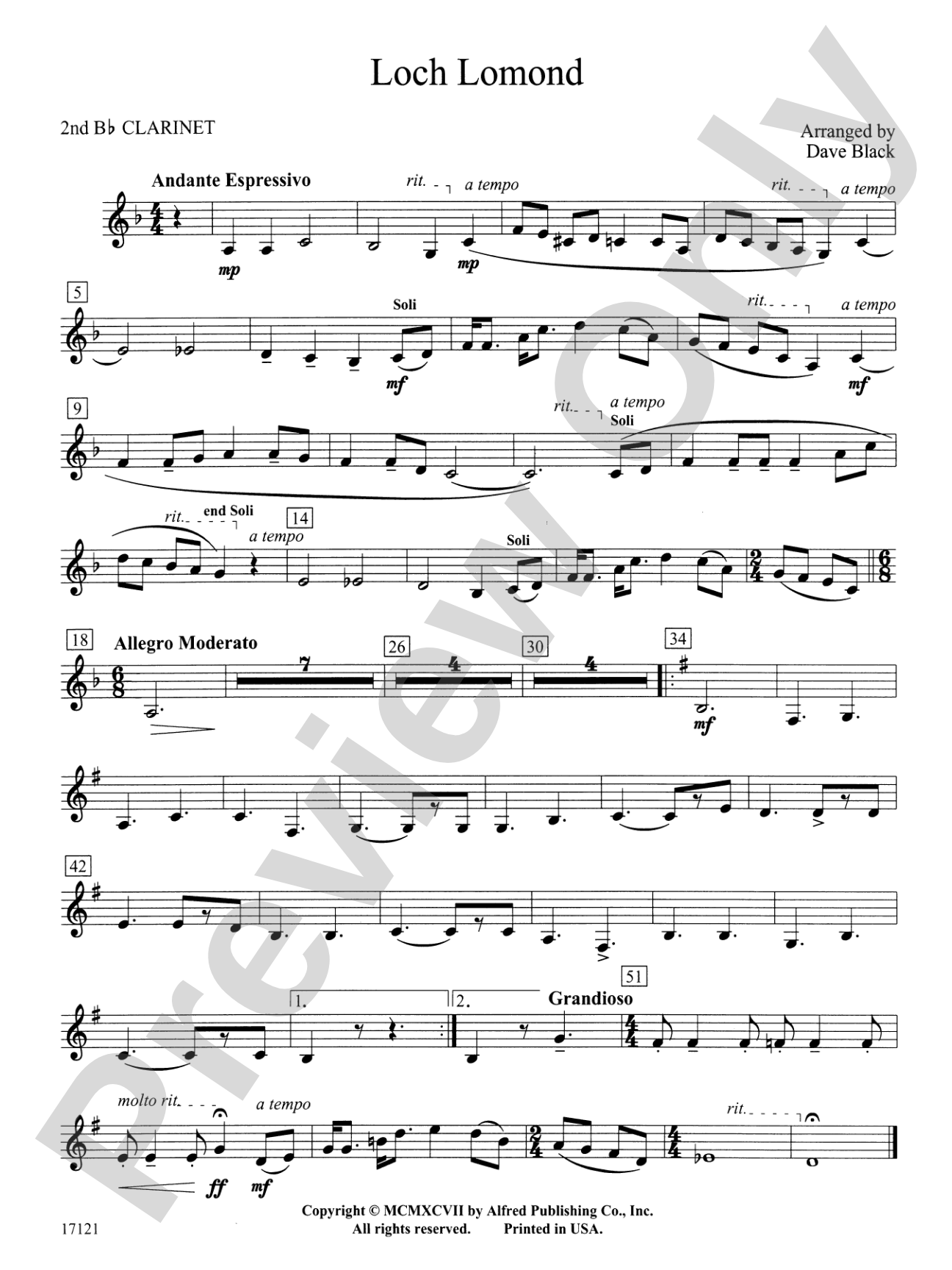 Loch Lomond: 2nd B-flat Clarinet