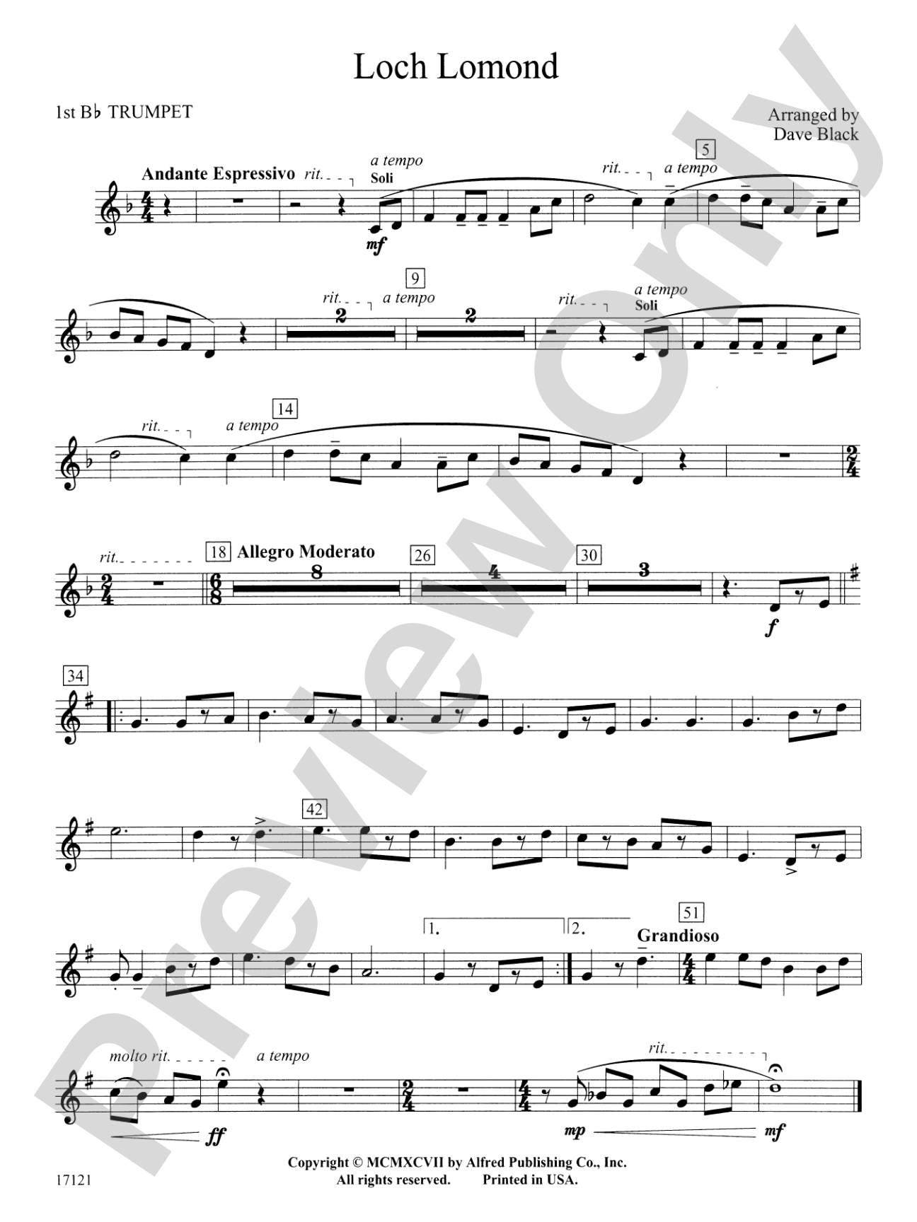 Loch Lomond: 1st B-flat Trumpet