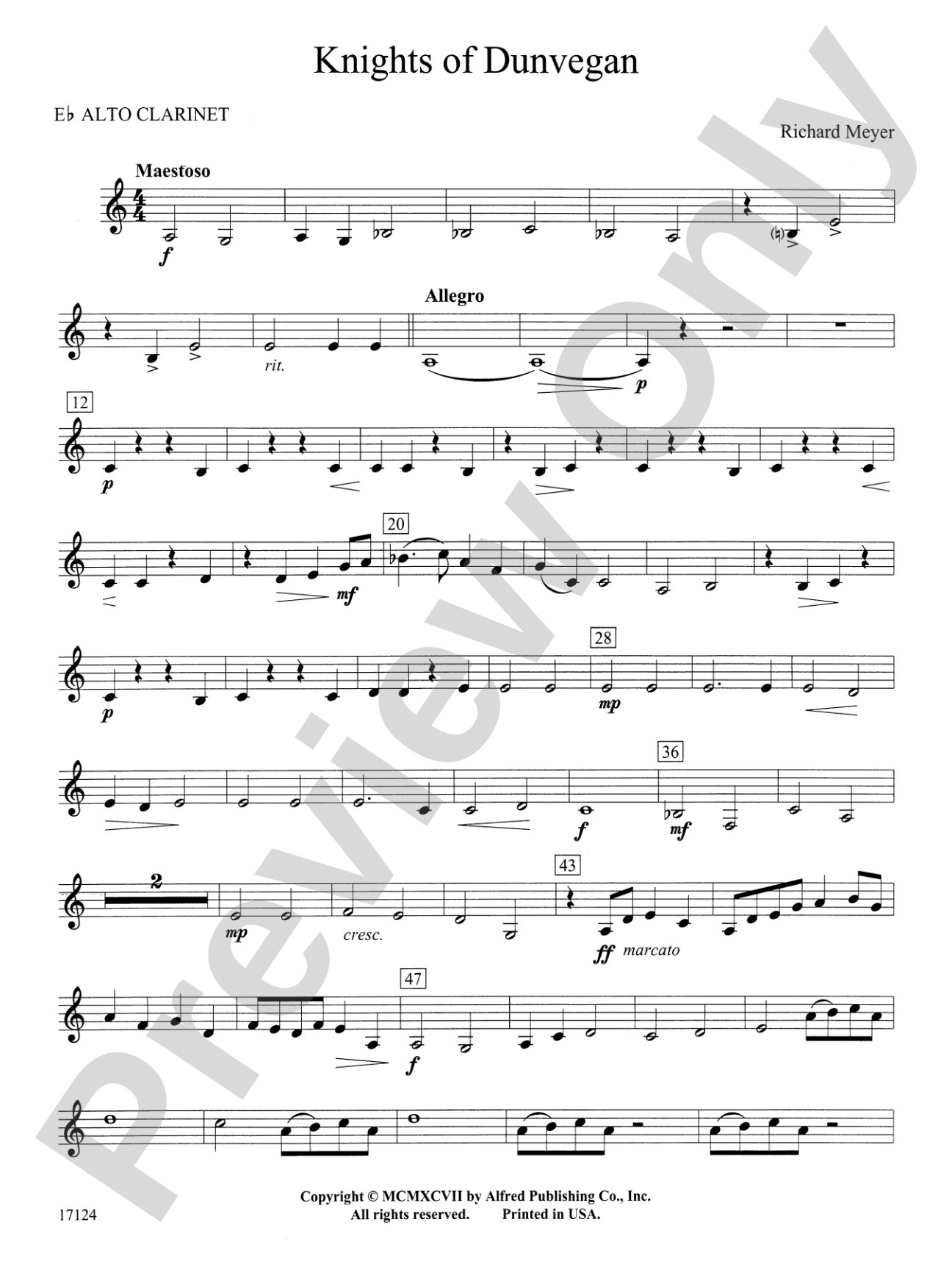 Knights of Dunvegan: E-flat Alto Clarinet