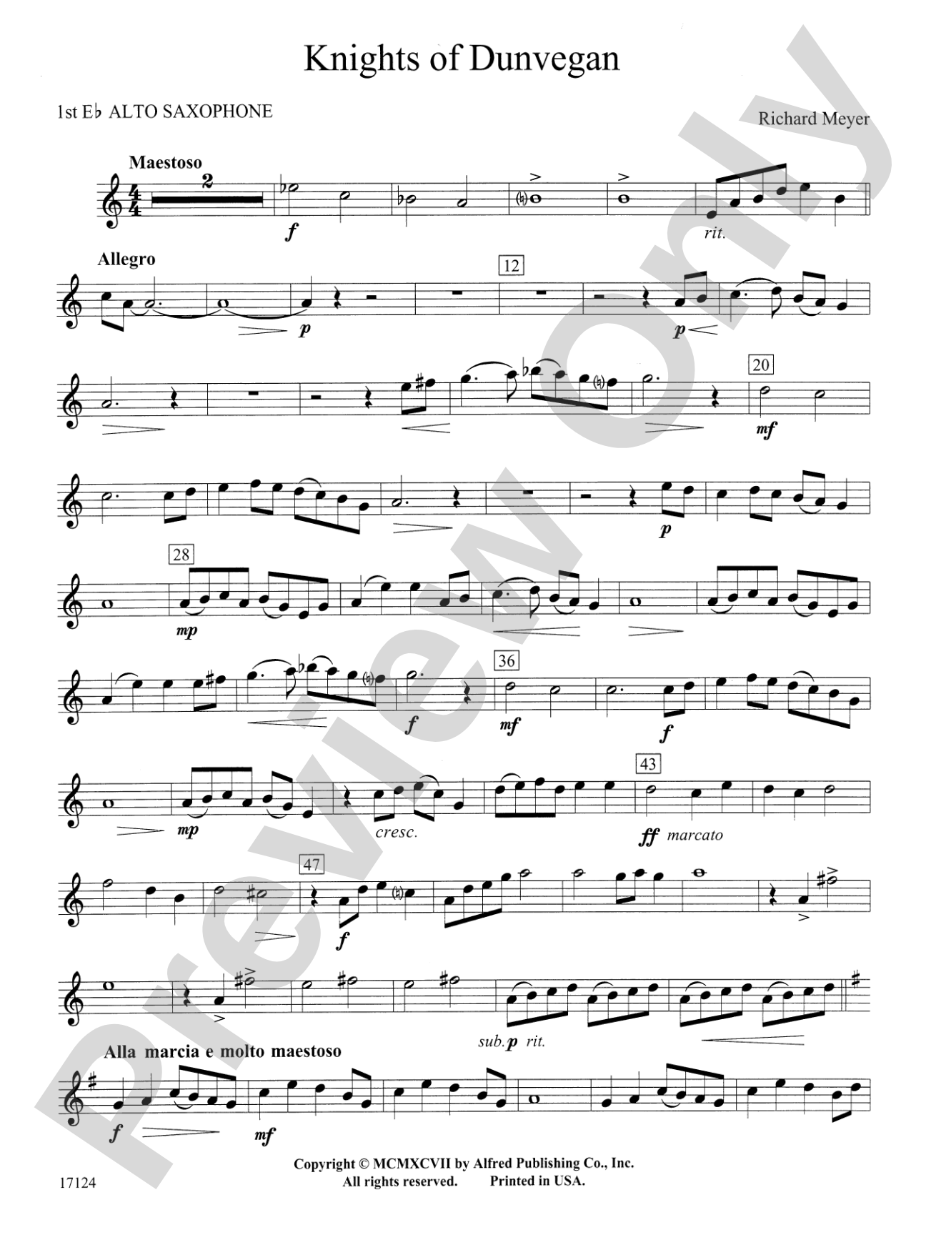 Knights of Dunvegan: E-flat Alto Saxophone