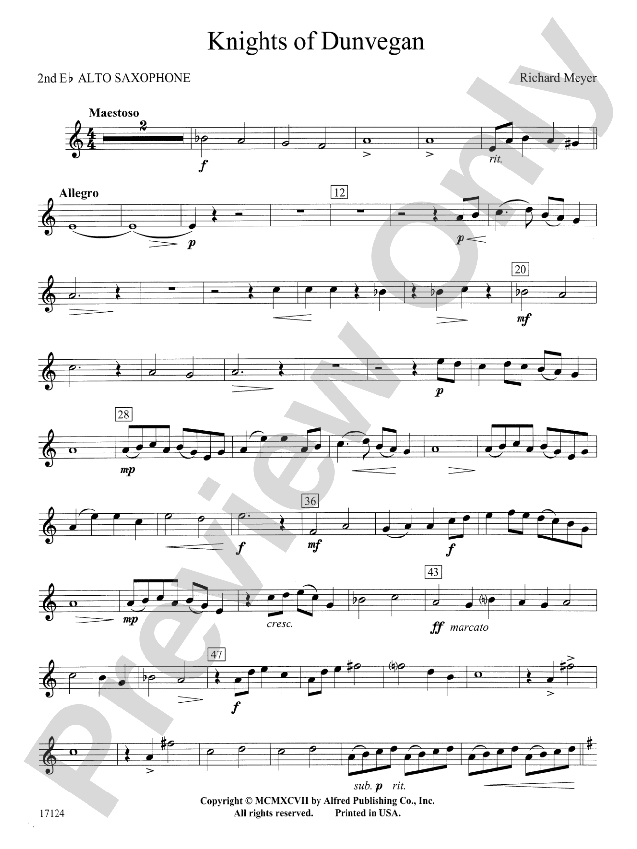 Knights of Dunvegan: 2nd E-flat Alto Saxophone