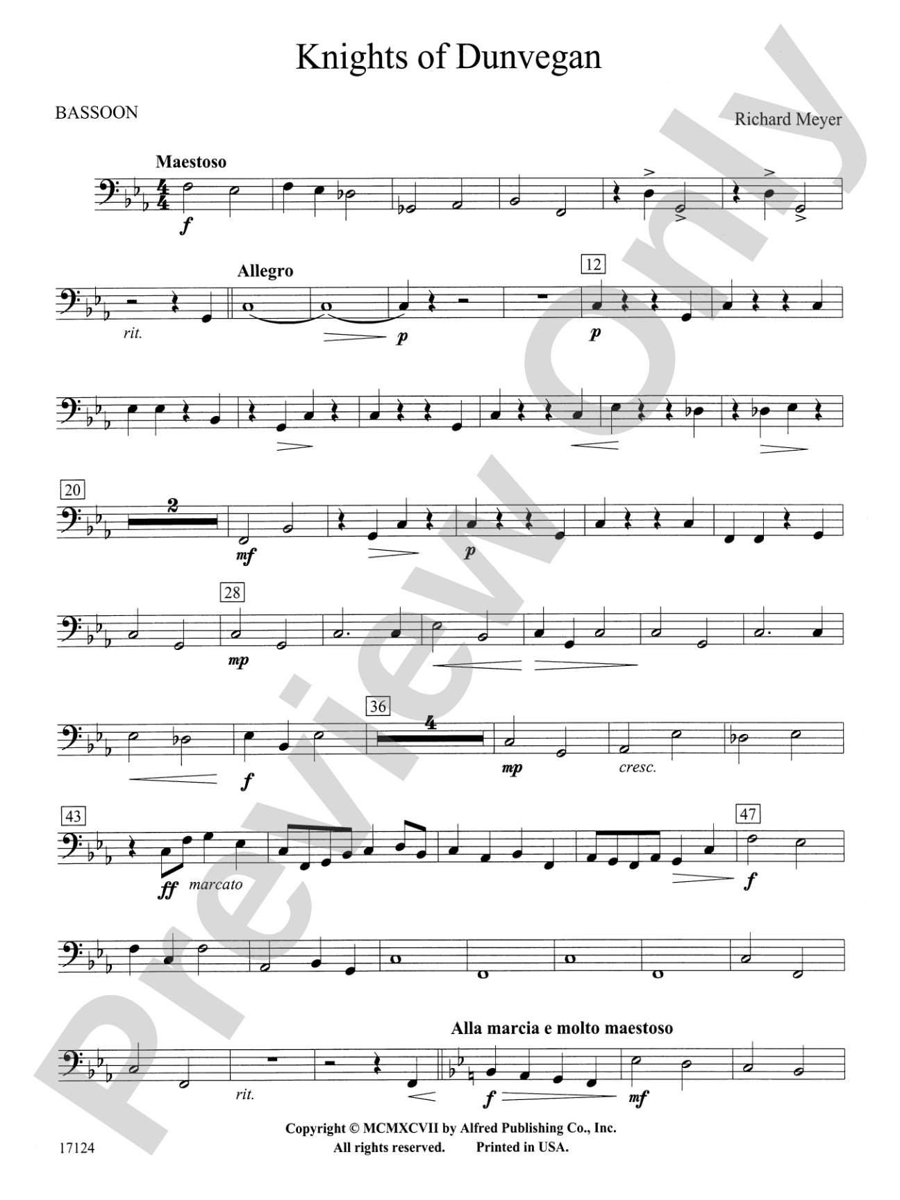 Knights of Dunvegan: Bassoon