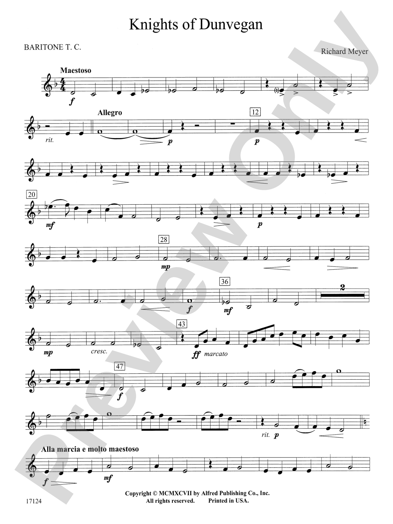 Knights of Dunvegan: Baritone T.C.