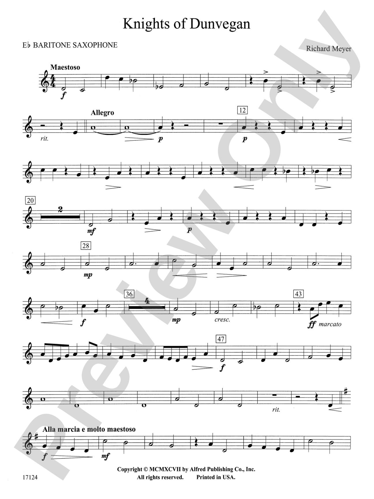 Knights of Dunvegan: E-flat Baritone Saxophone