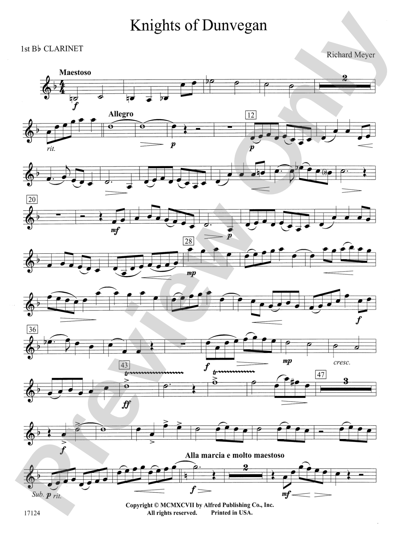 Knights of Dunvegan: 1st B-flat Clarinet