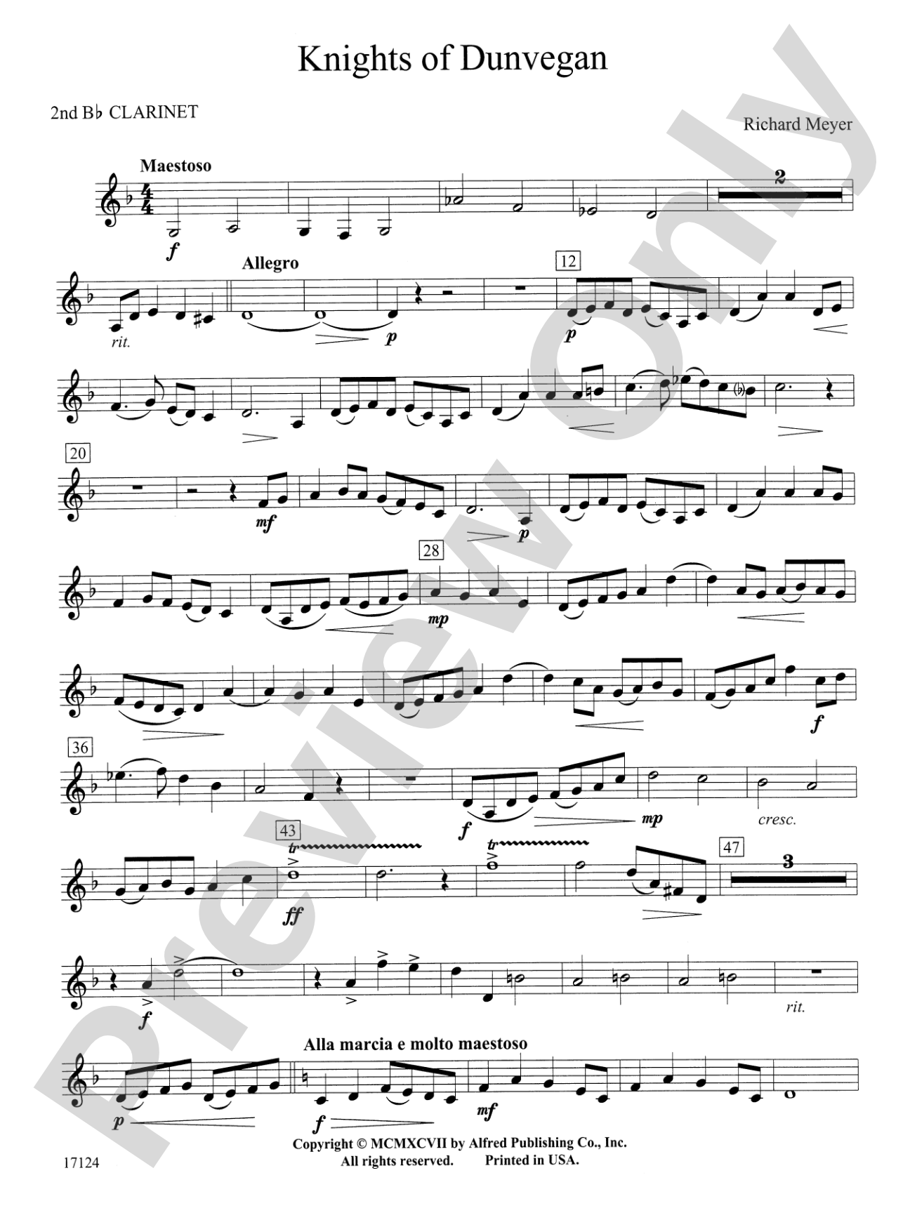 Knights of Dunvegan: 2nd B-flat Clarinet