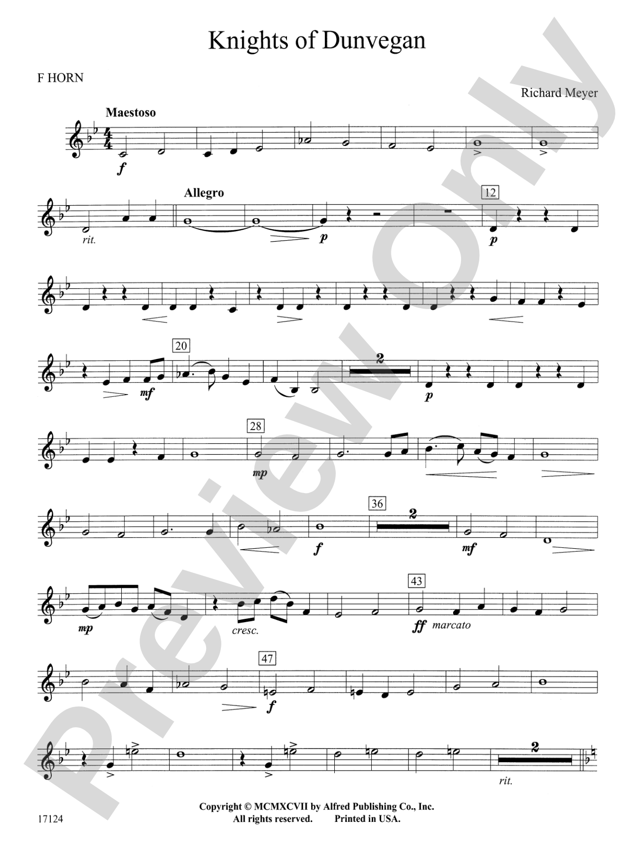 Knights of Dunvegan: 1st F Horn